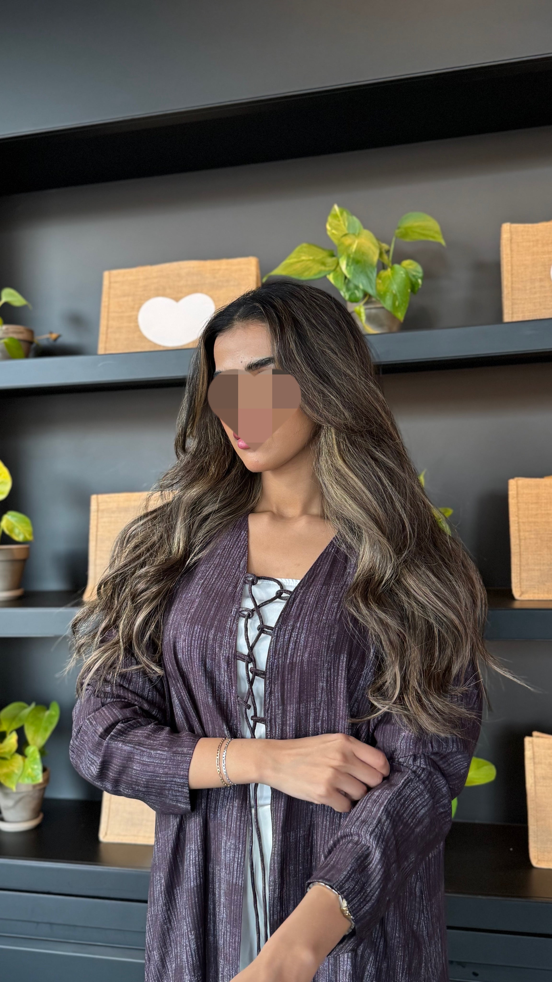 MWT300 - عباية فسكوز موفي| Mauve Viscose - Aya