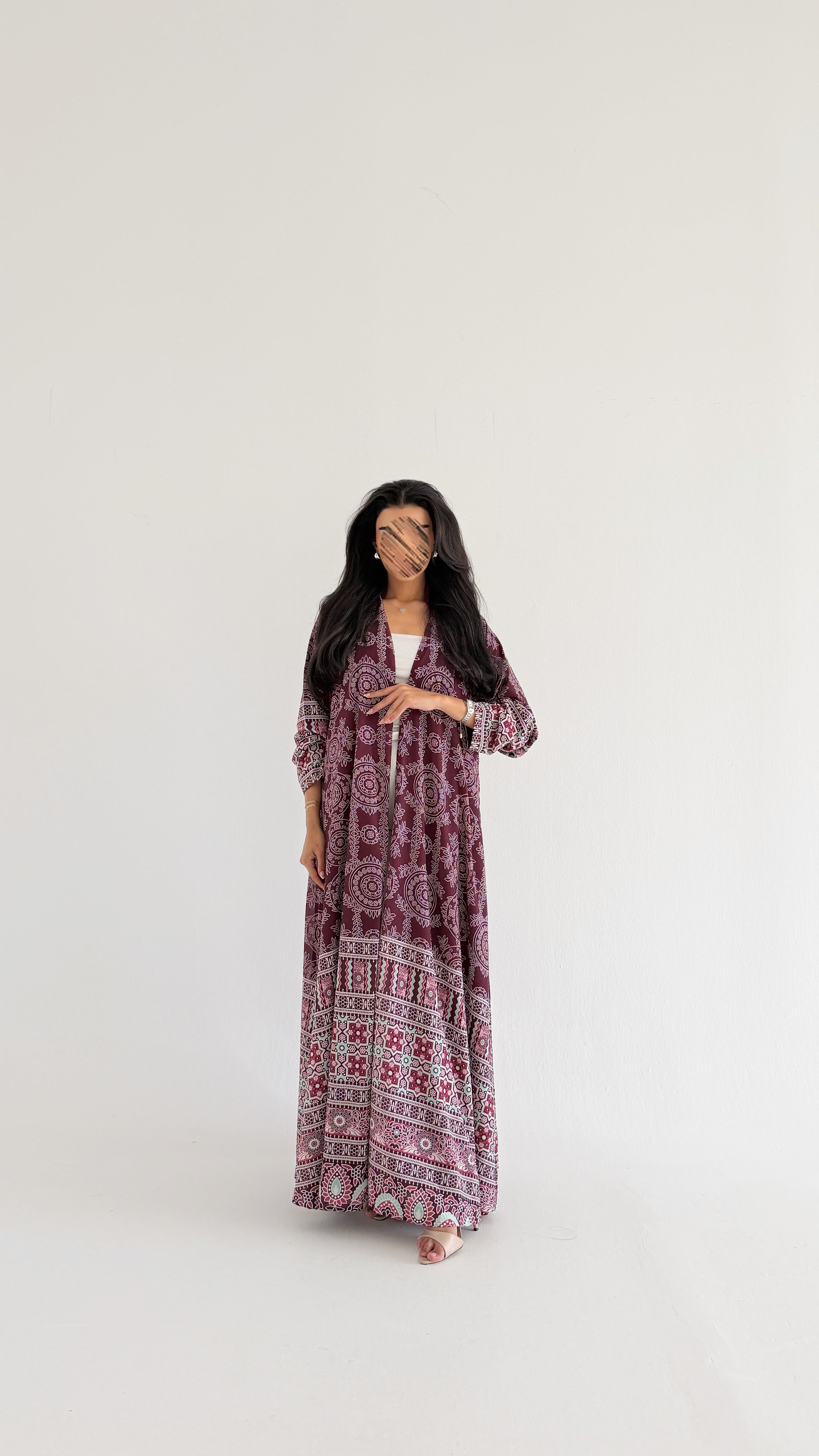 MWT2041 - عباية شيفون مشجرة صيفية - Aya