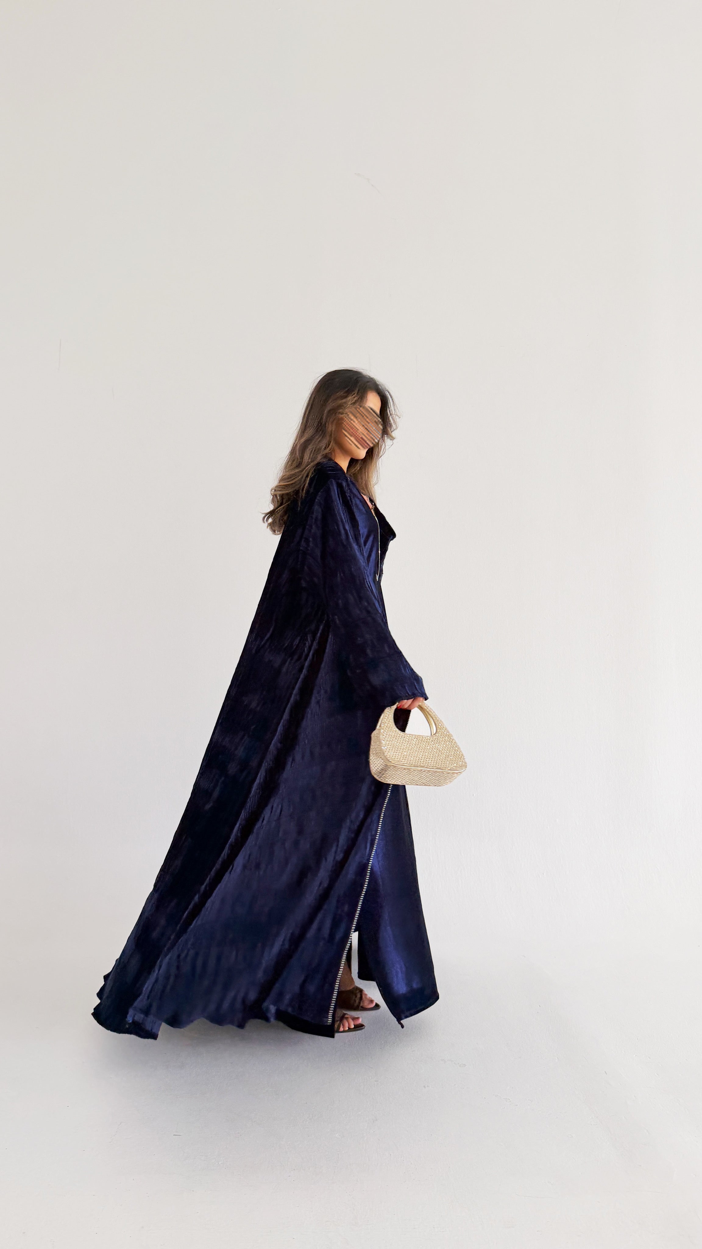 MWJ017 - جلابية شامواه مكسر بقطعتين فستان داخلي وقطعة من فوق - Aya