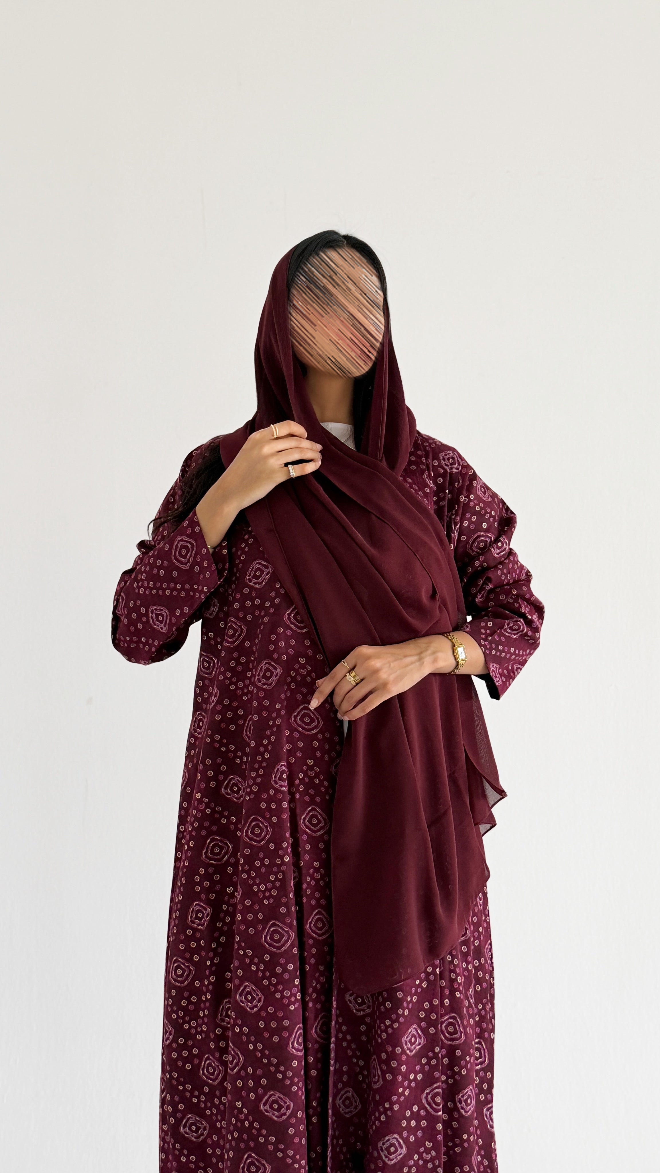 MW2155 - عباية جاكار نص كلوش بزخارف راقي وحصرية - Aya