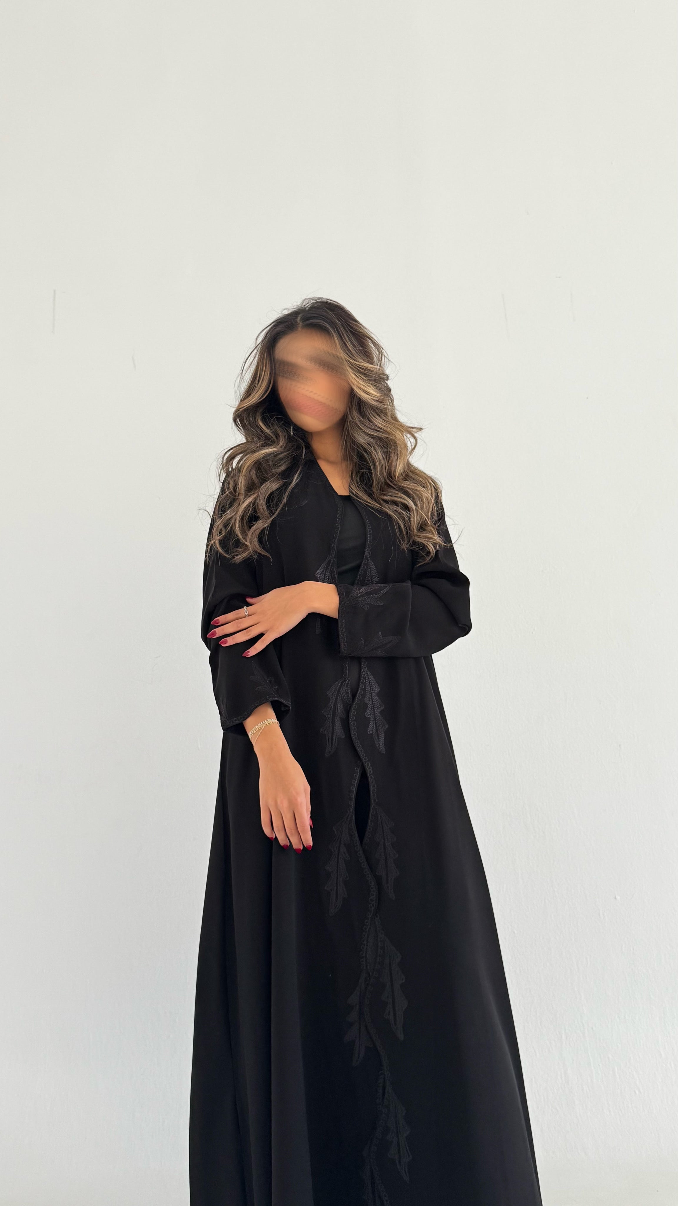 MWT377 -عباية اسود تطريز - Aya