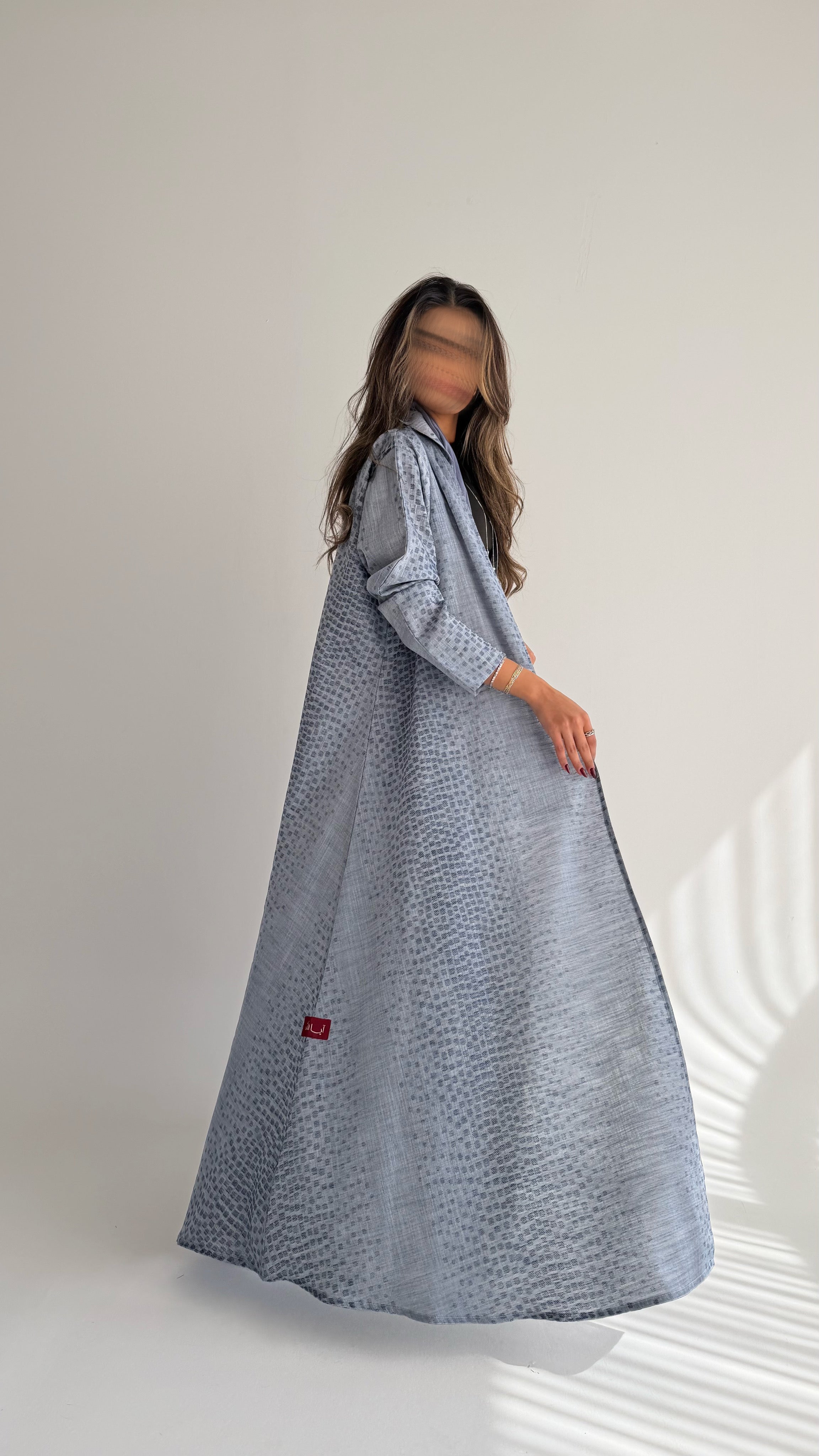 MWT717 - عباية لنن سماوي | baby blue linen abaya - Aya