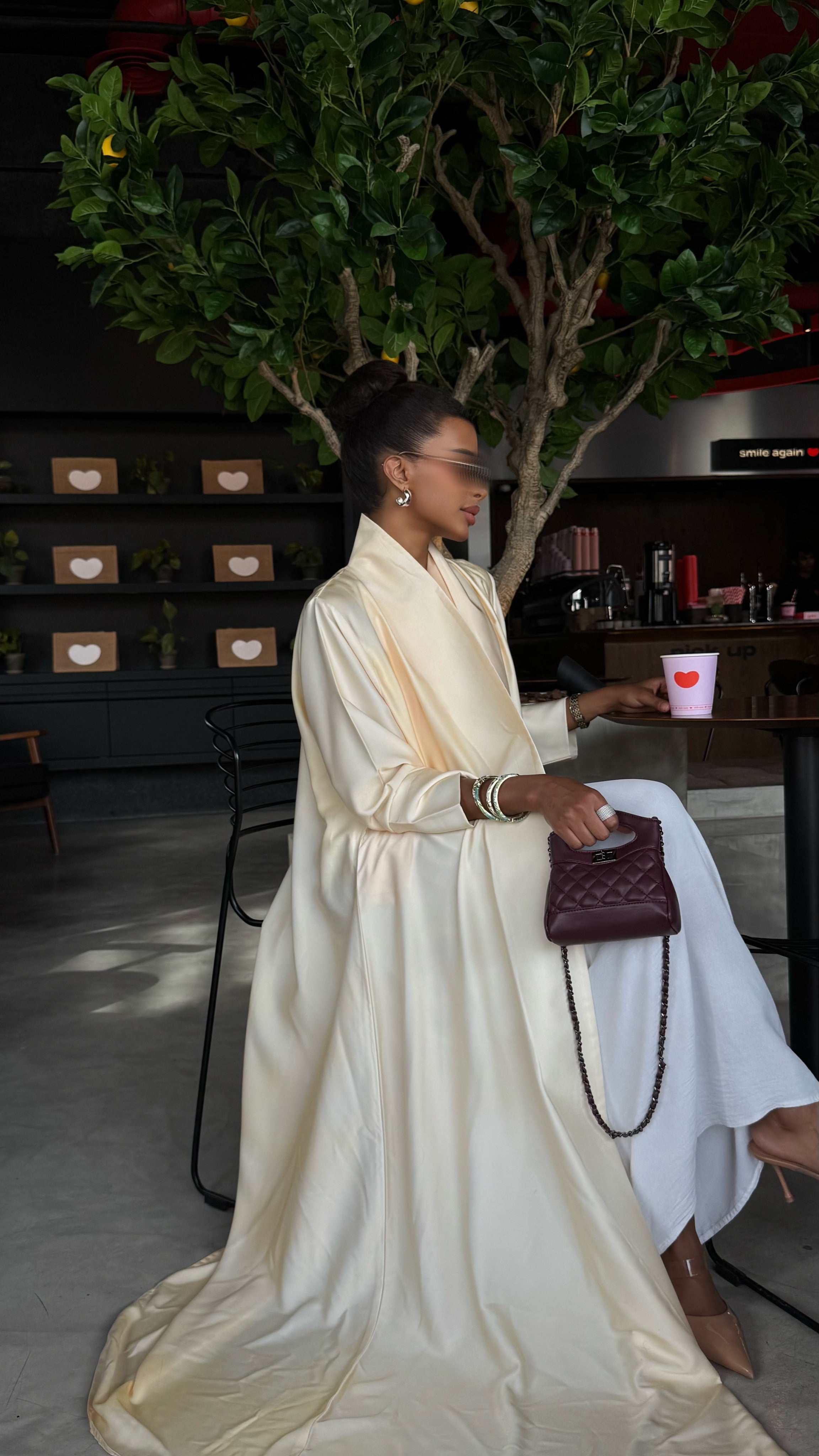 MW1475 - عباية مطبوعة صيفية | Butter Yellow Grace - Aya