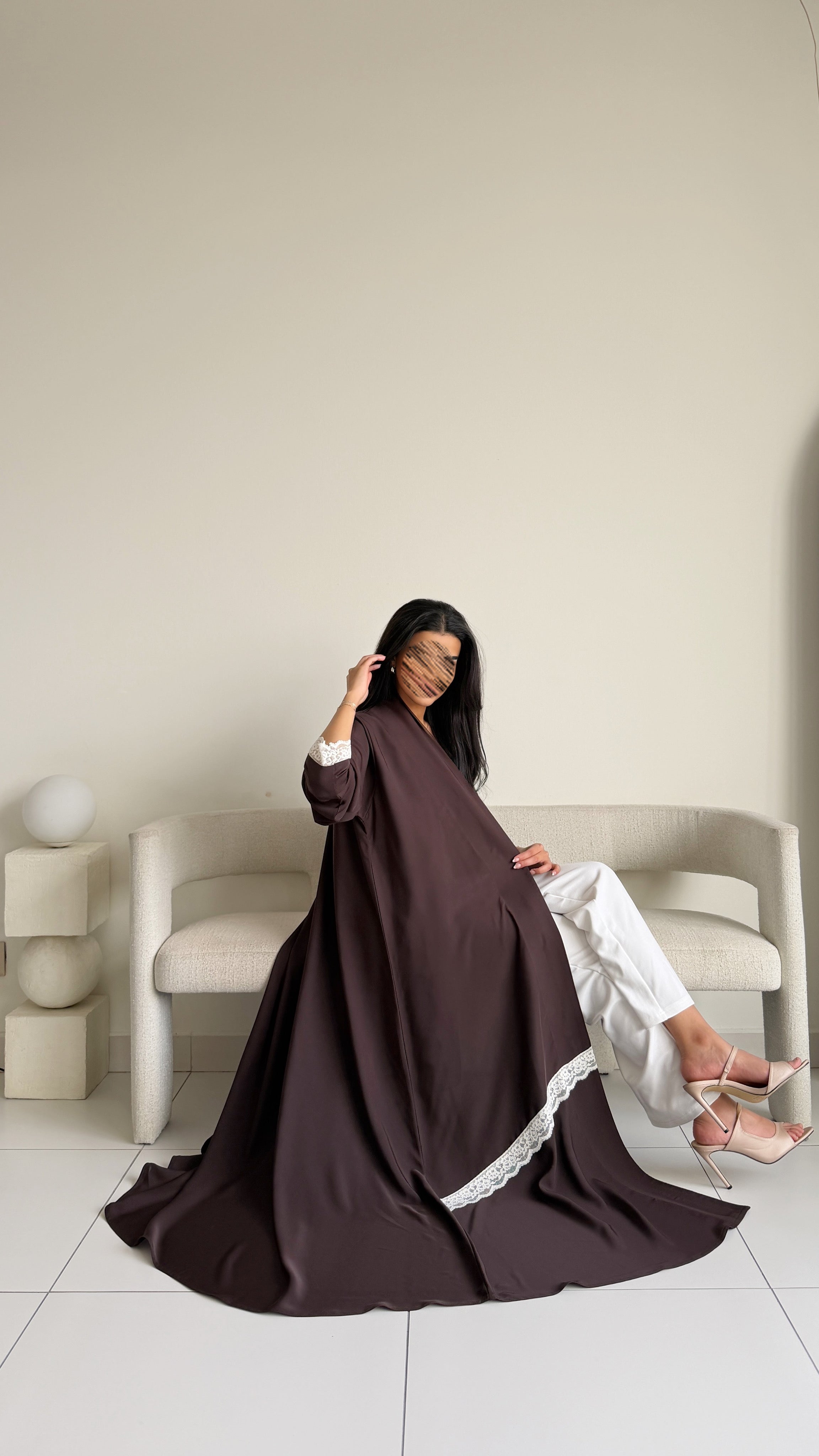 MW2164 - عبايه كريب مع اضافه كلفه مميزه وحصرية - Aya