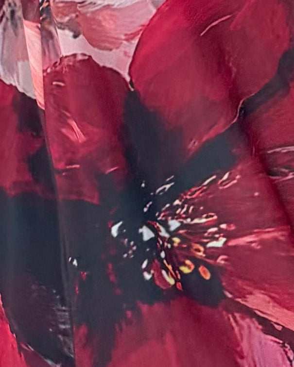 MWT5132 - شيفون طباعه مشجر احمر ورد - Aya