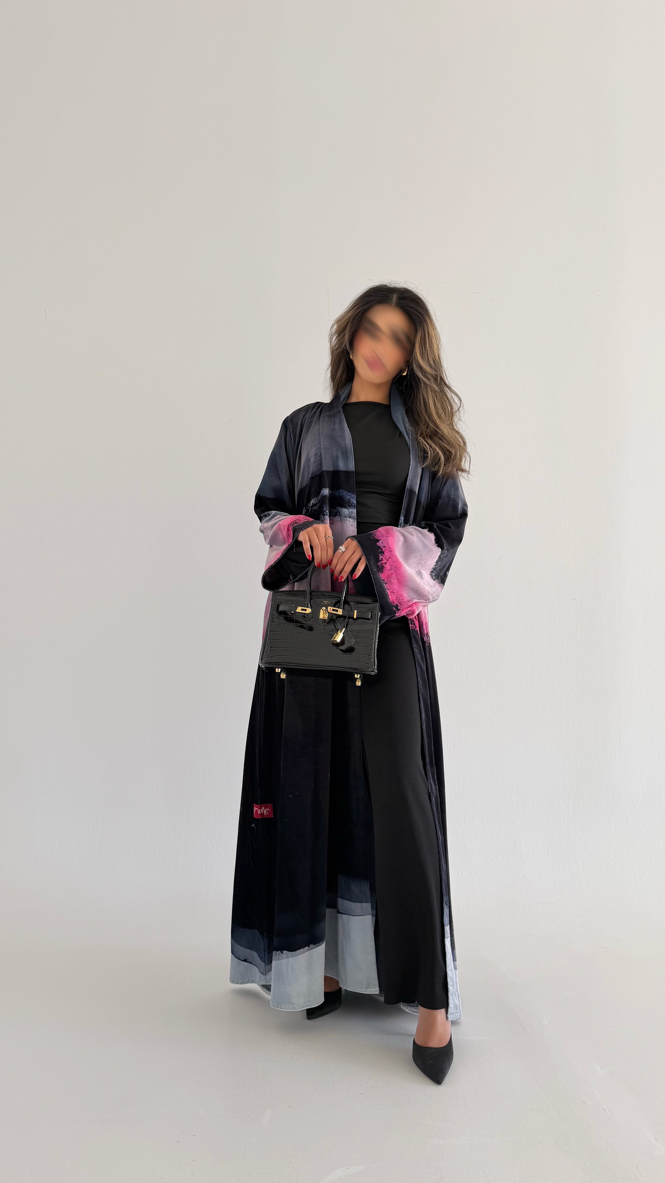 MWT633 - عباية مخمل طباعة