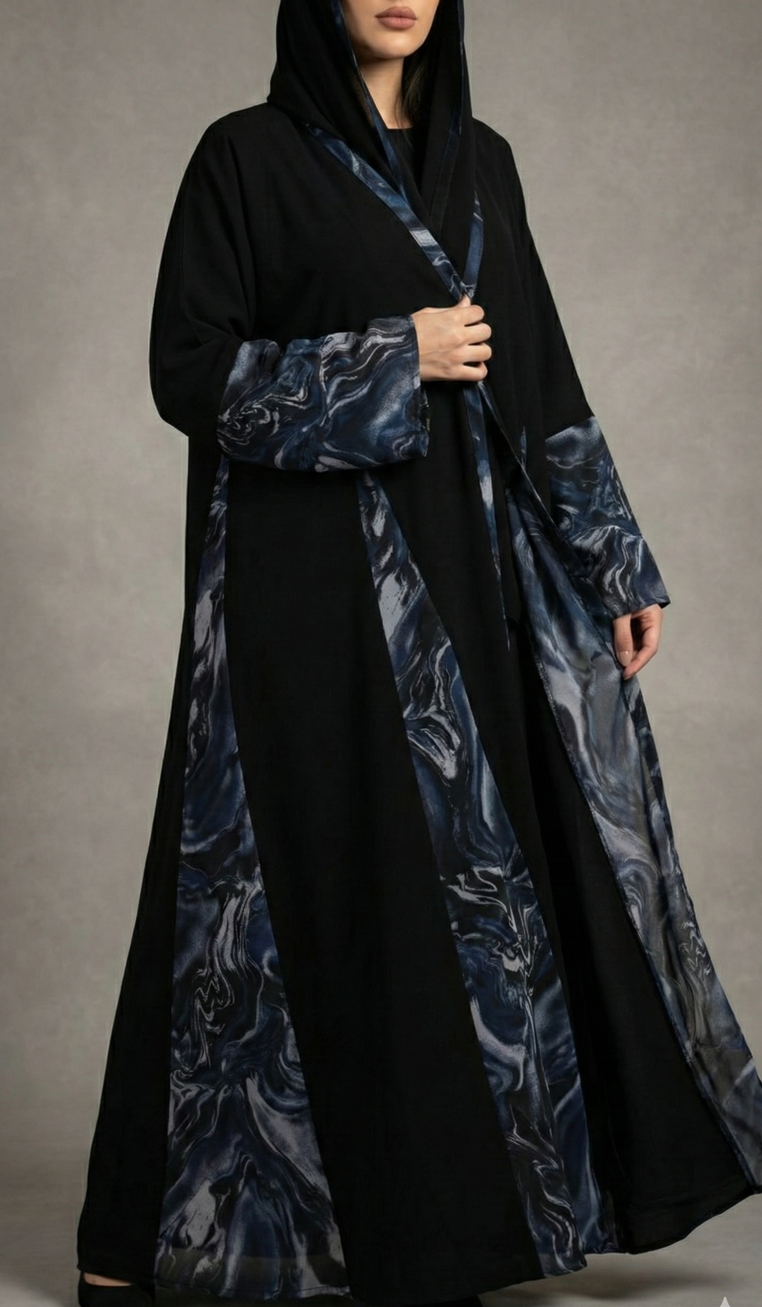 MW645 - Light Crepe Standing with Jacquard Half-Cloche