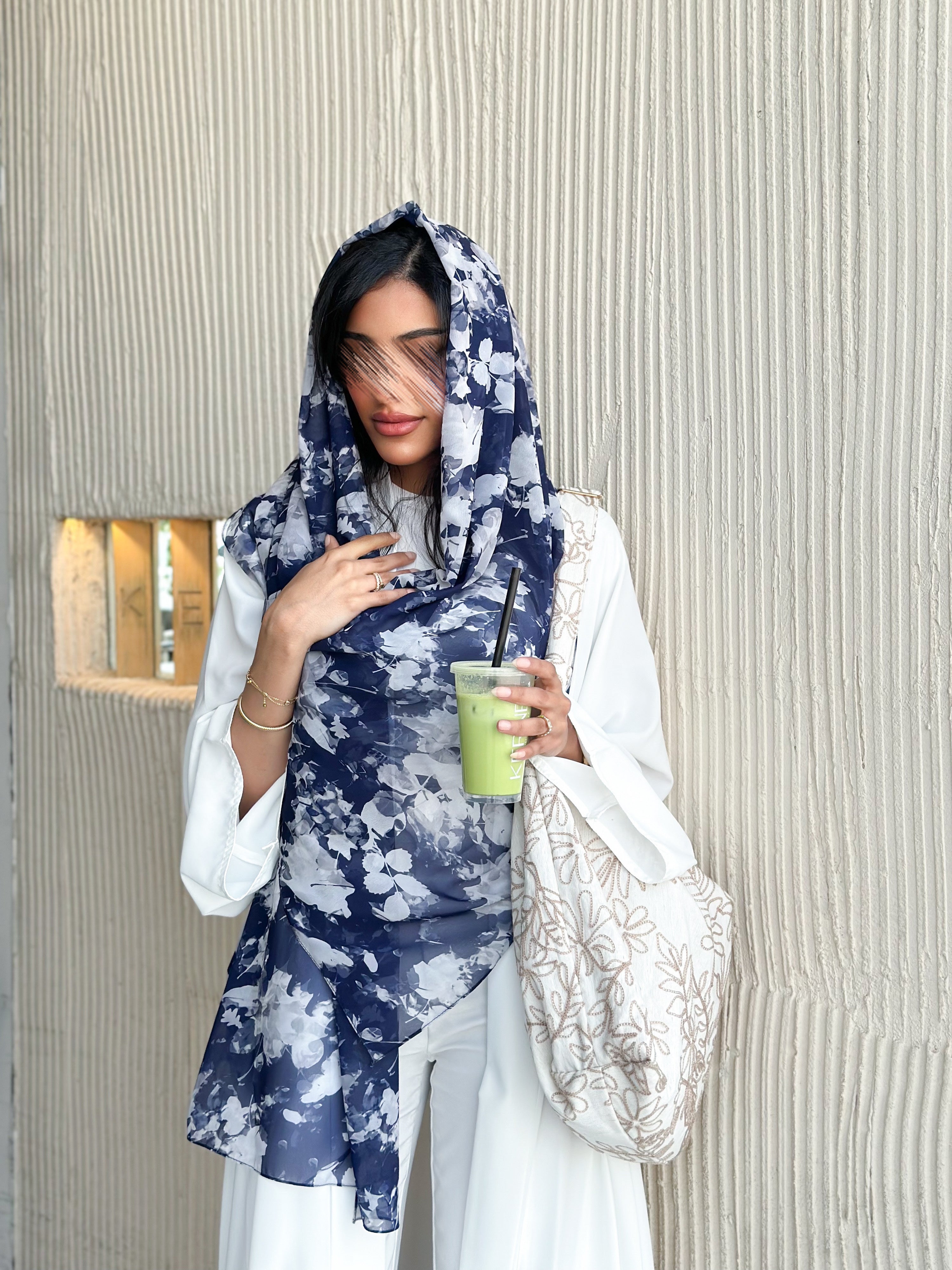 MWB0400 - شنطة هوبو كتان مطرز - Aya