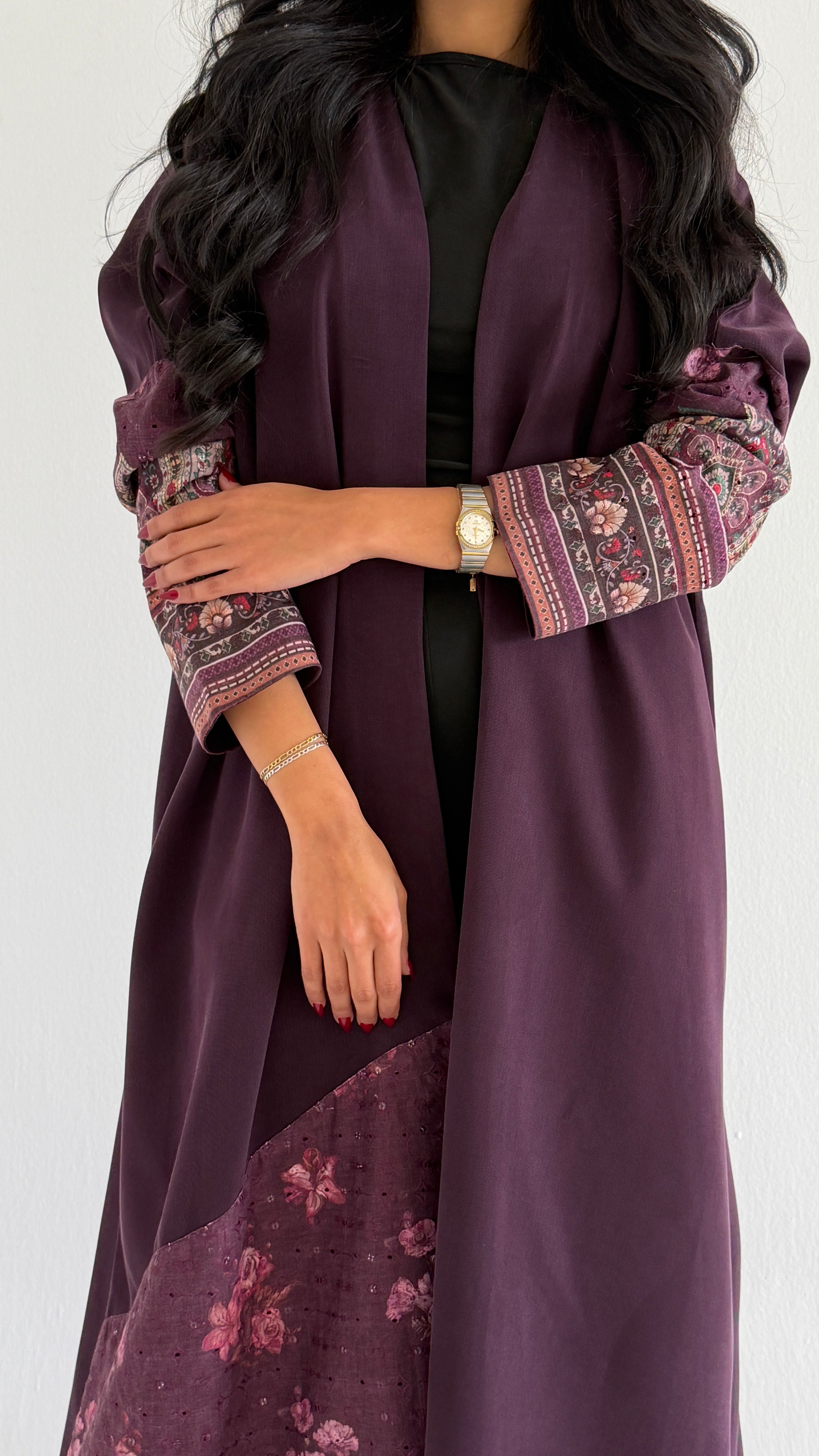 MWT1027 - عبايه بتدخيله ركامة هندي - Aya