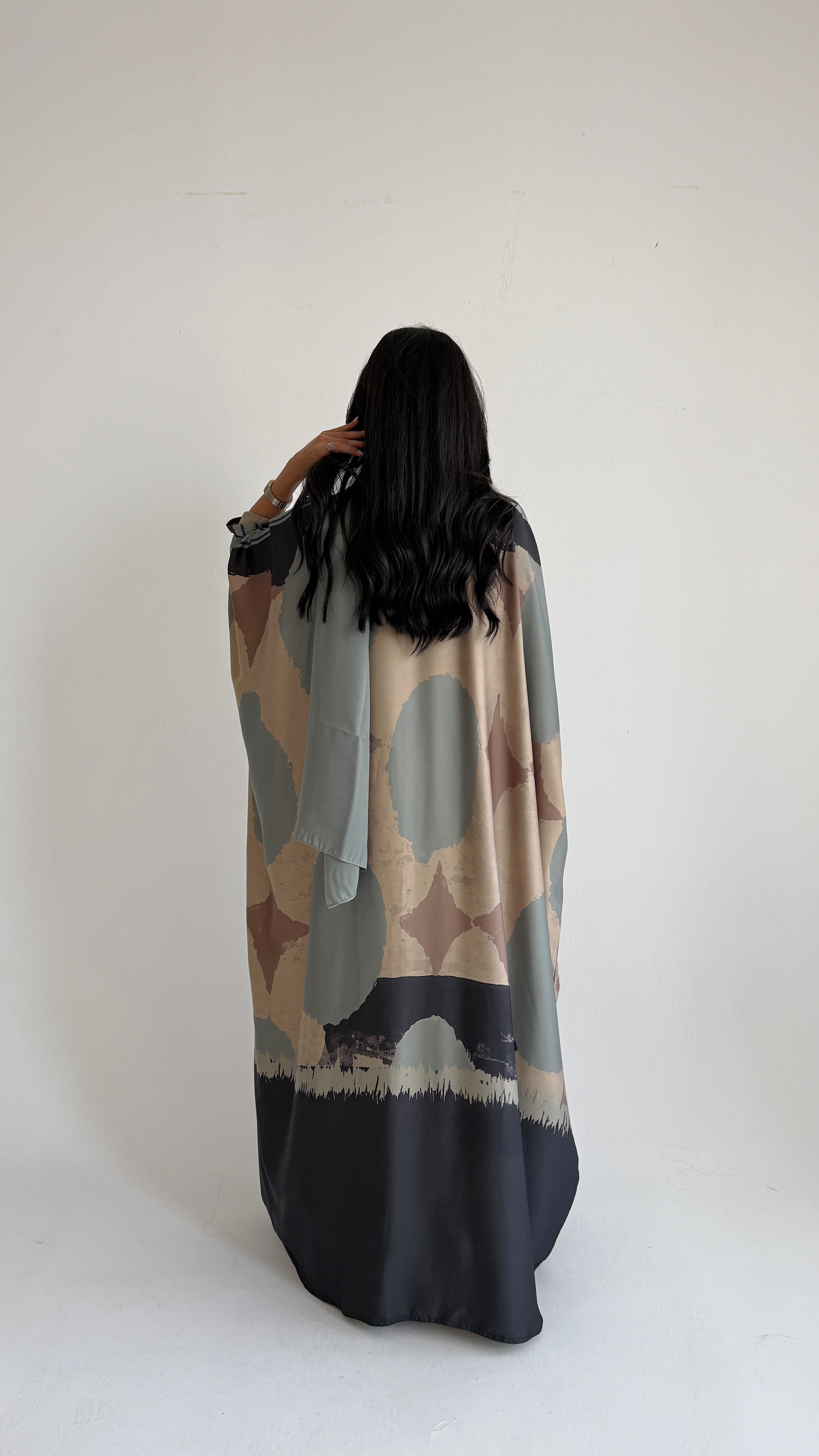 MWT2154 - عباية طباعة صيفية | Summer printed abaya