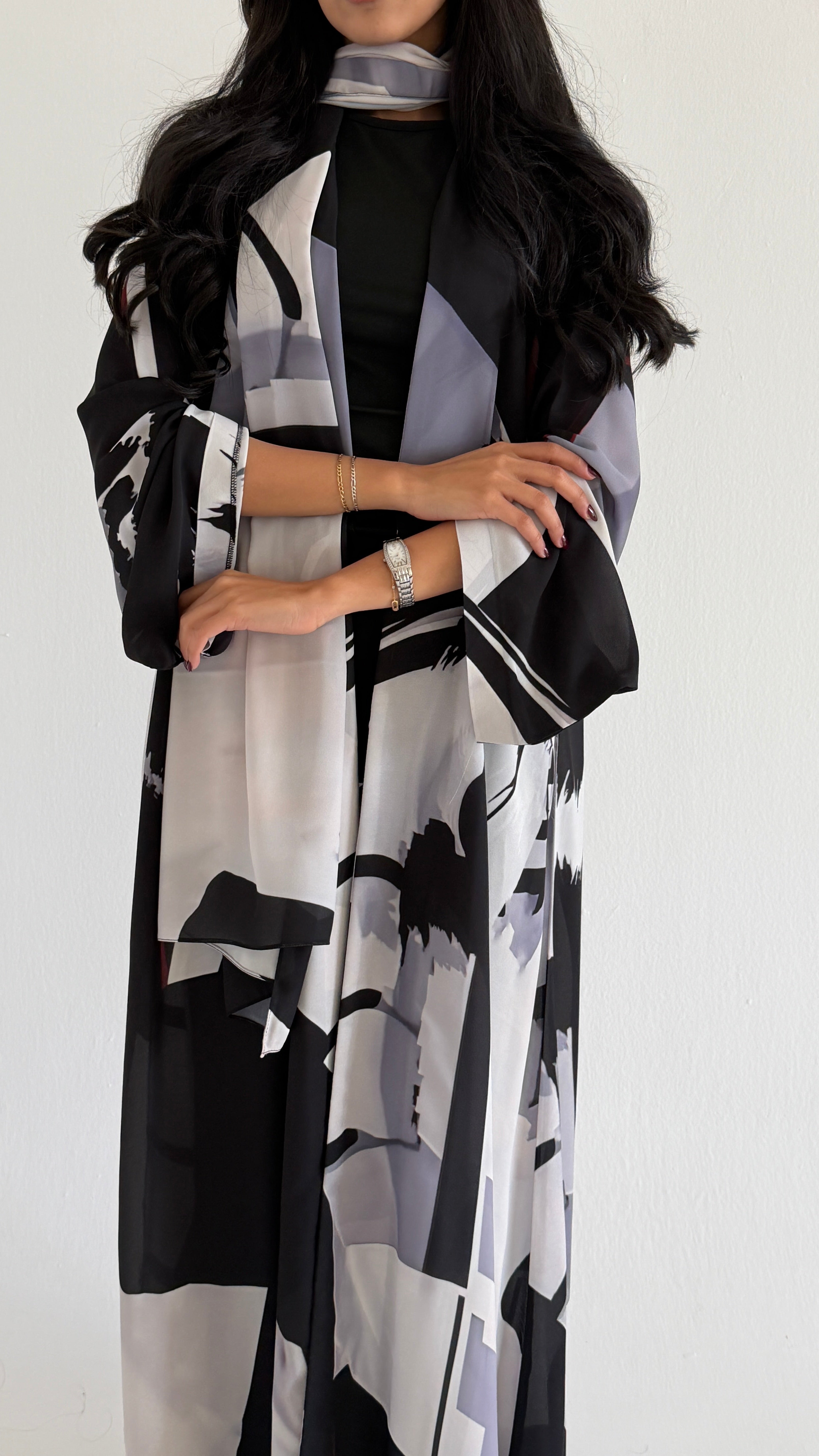 MWT1095 - عباية طباعة | Printed Abaya - Aya