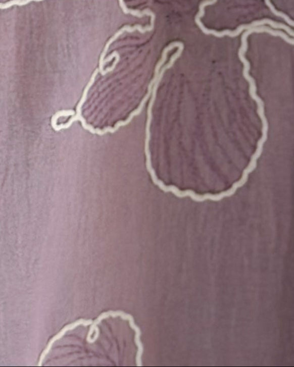 MWT2005 - عبايه لنن مطرز مع كريب - Aya