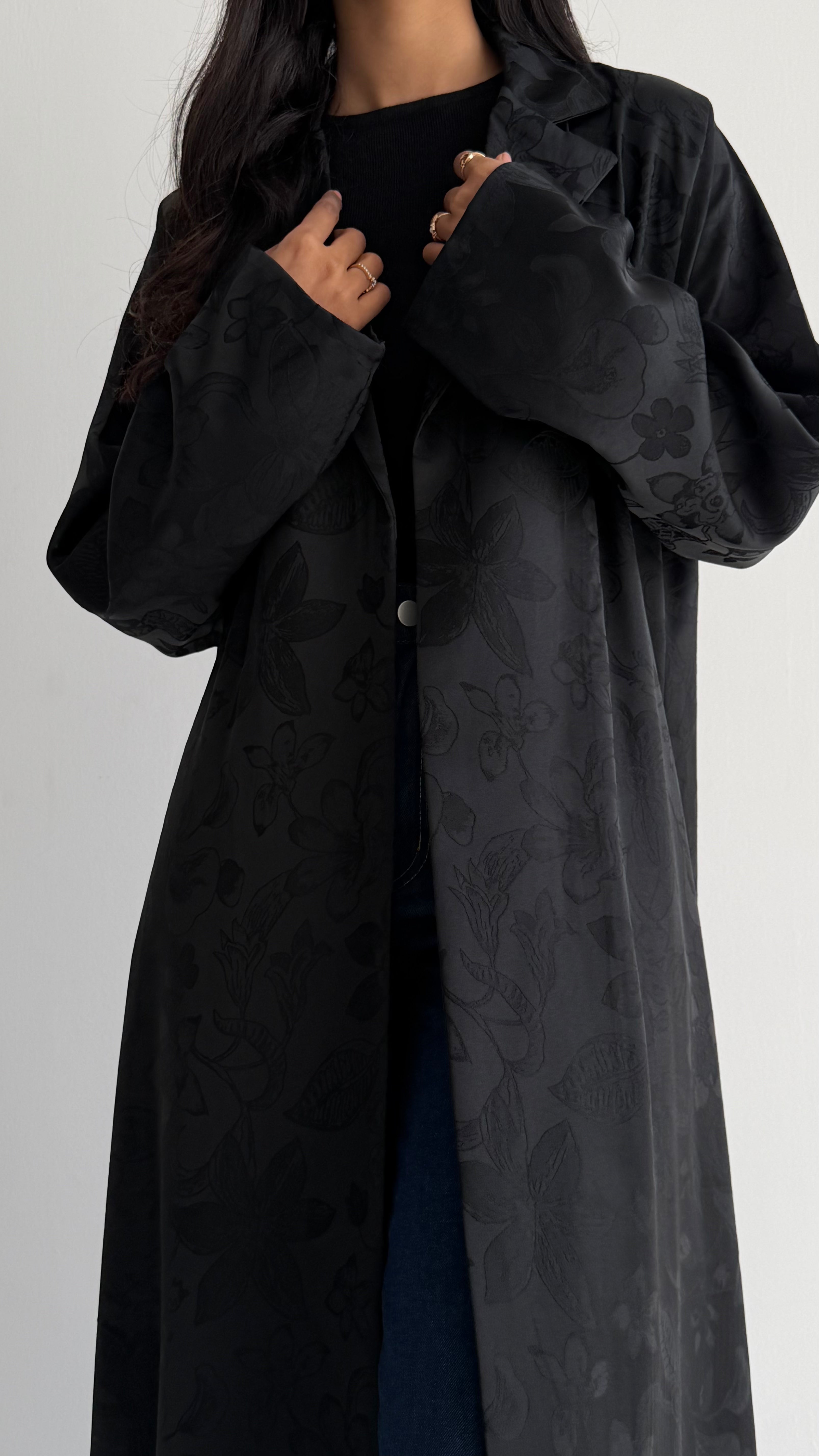 MWT813 - عباية بليزر جاكار - Aya