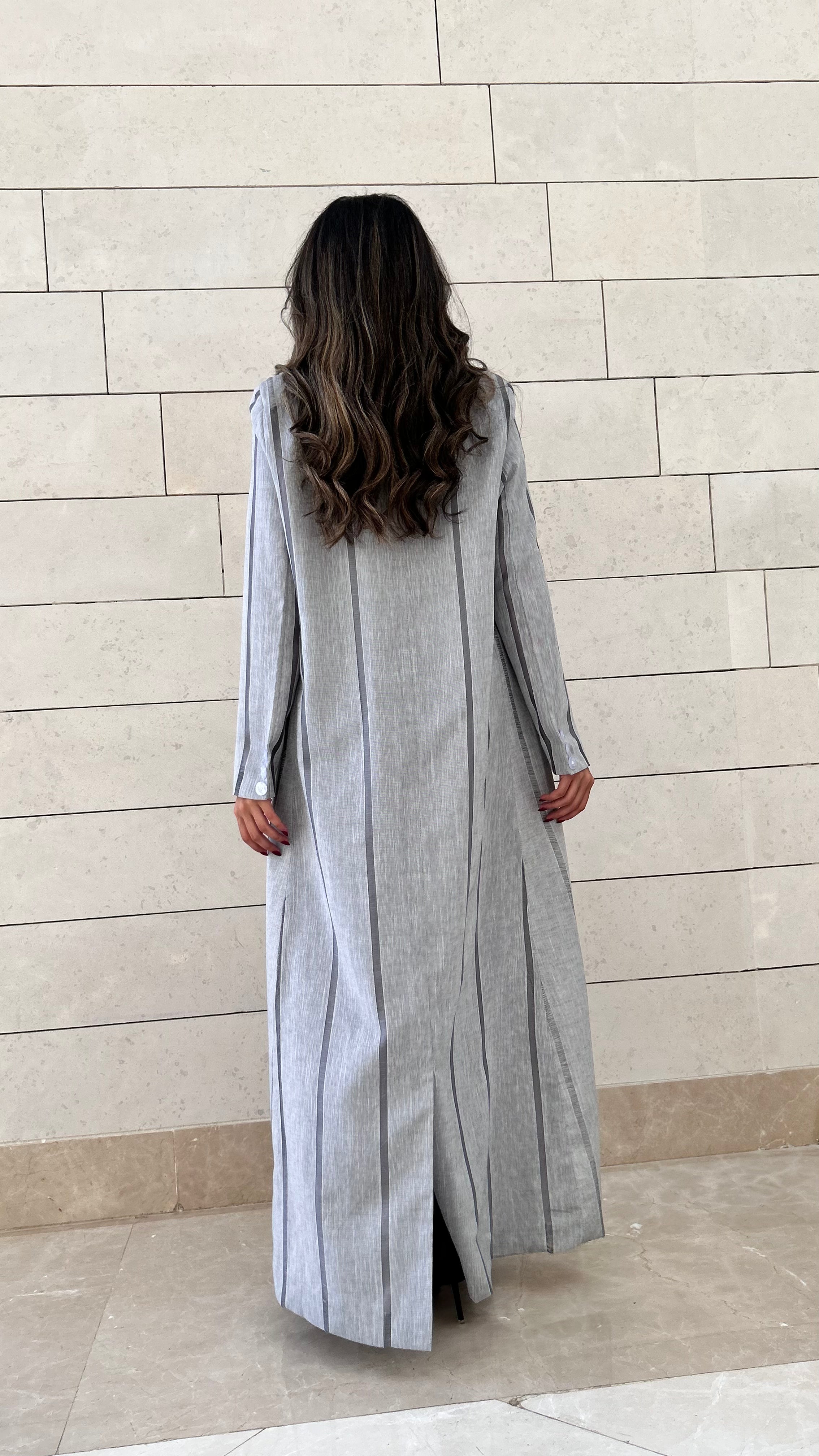 MWT646 - عباية لنن بليزر - Aya