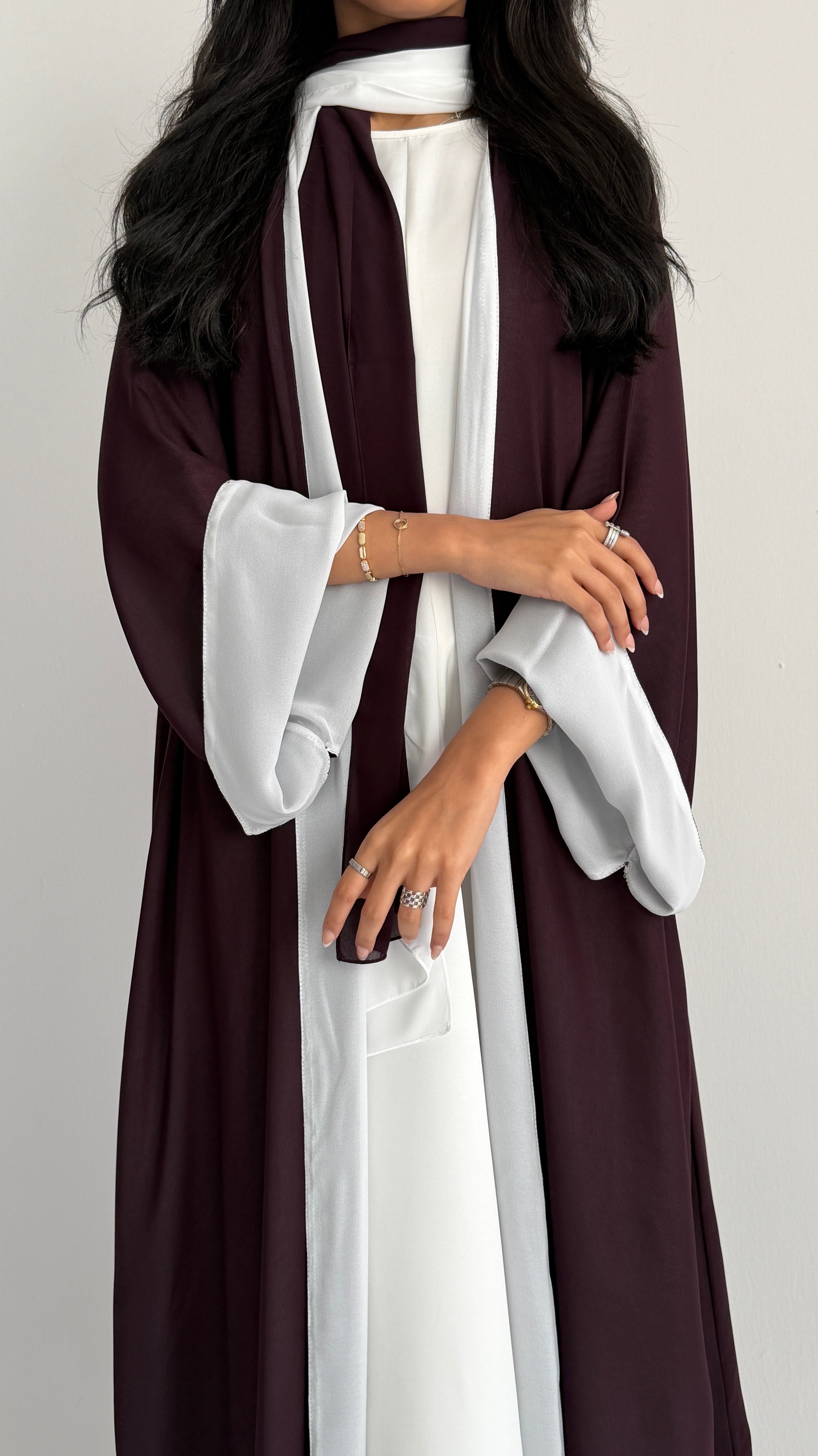 MWT1227 - عبايه شيفون فتنامي دبل فيس