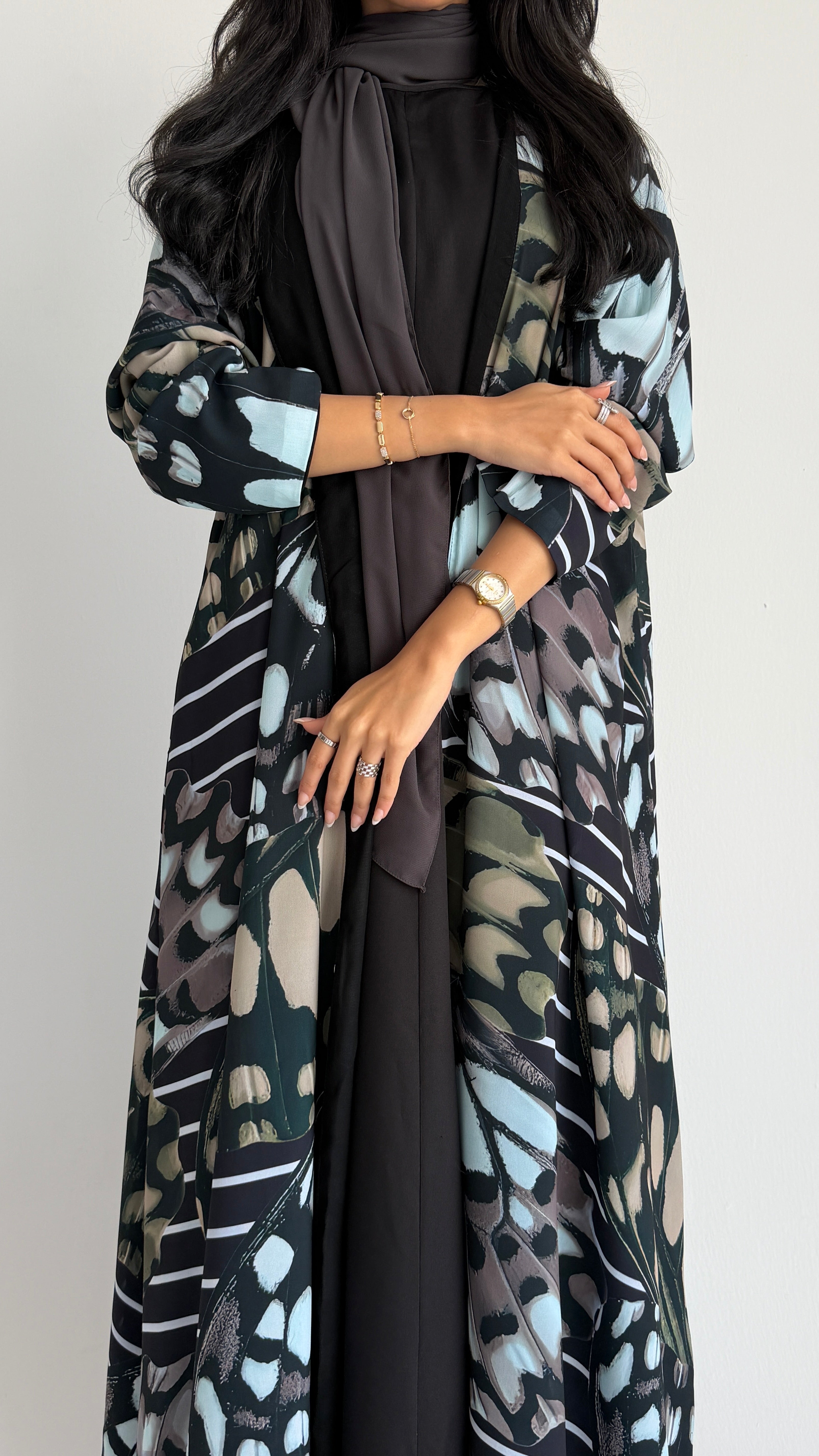 MWT2133 - عباية طباعة- Printed Abaya