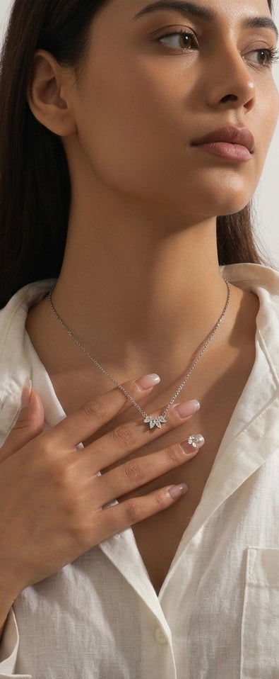 MWAC021 - عقد فضي بفصوص زركون - Aya