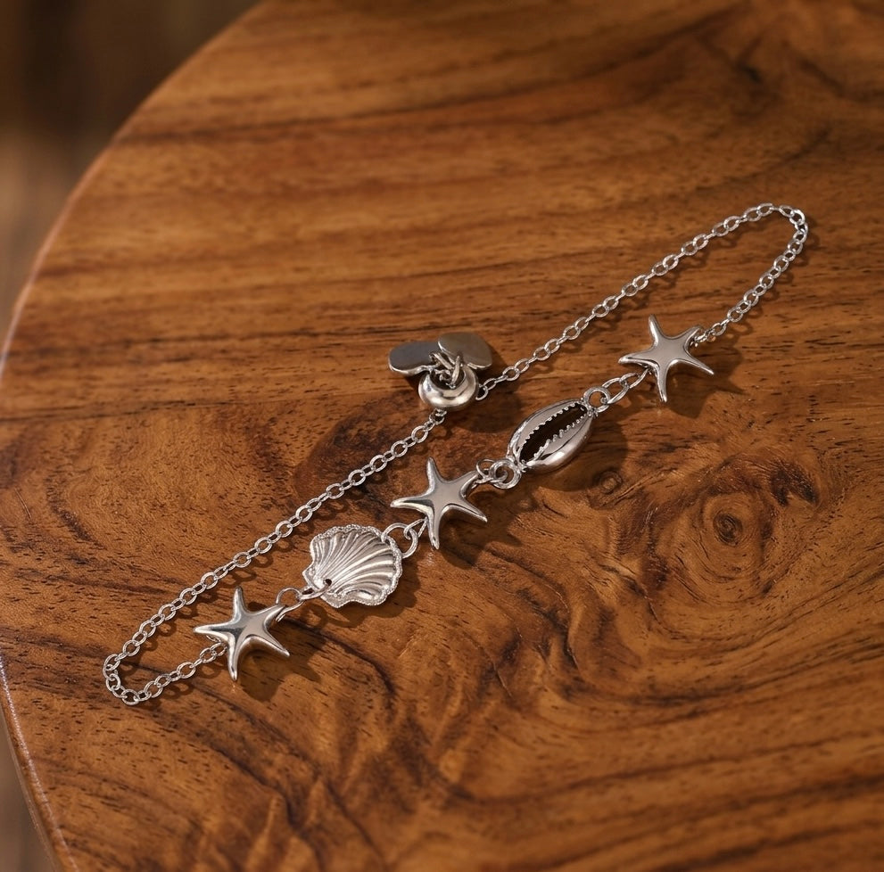 MWAC009 - إسورة بوهيمية بصدف ونجم البحر – قابلة للتعديل - Aya