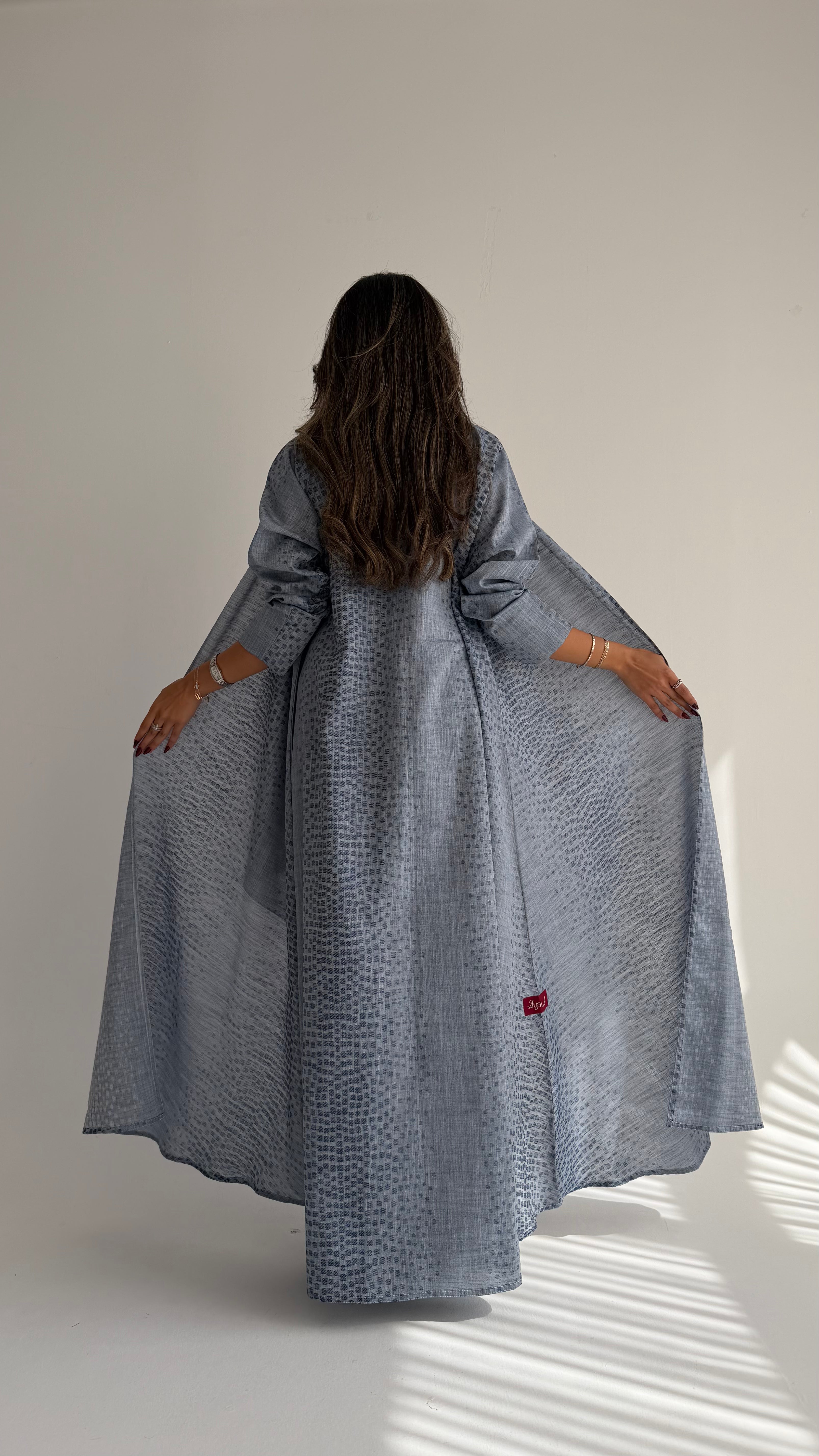 MWT717 - عباية لنن سماوي | baby blue linen abaya - Aya