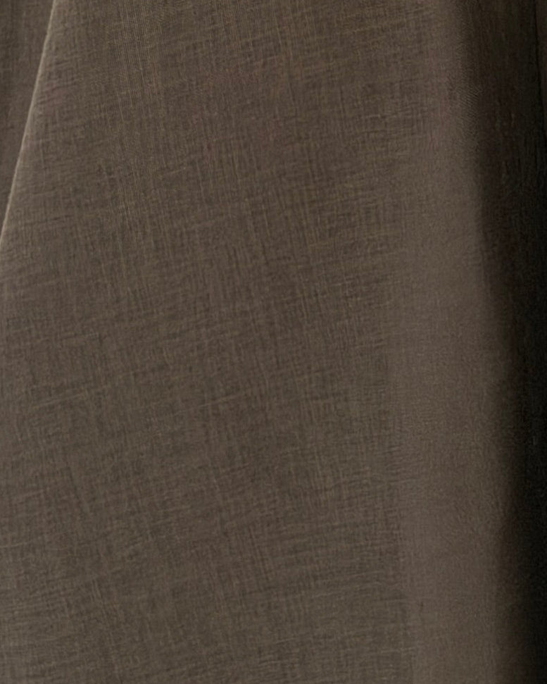 MWT1112 - عبايه لنن تطريز مع تدخيلة شانتون - Aya