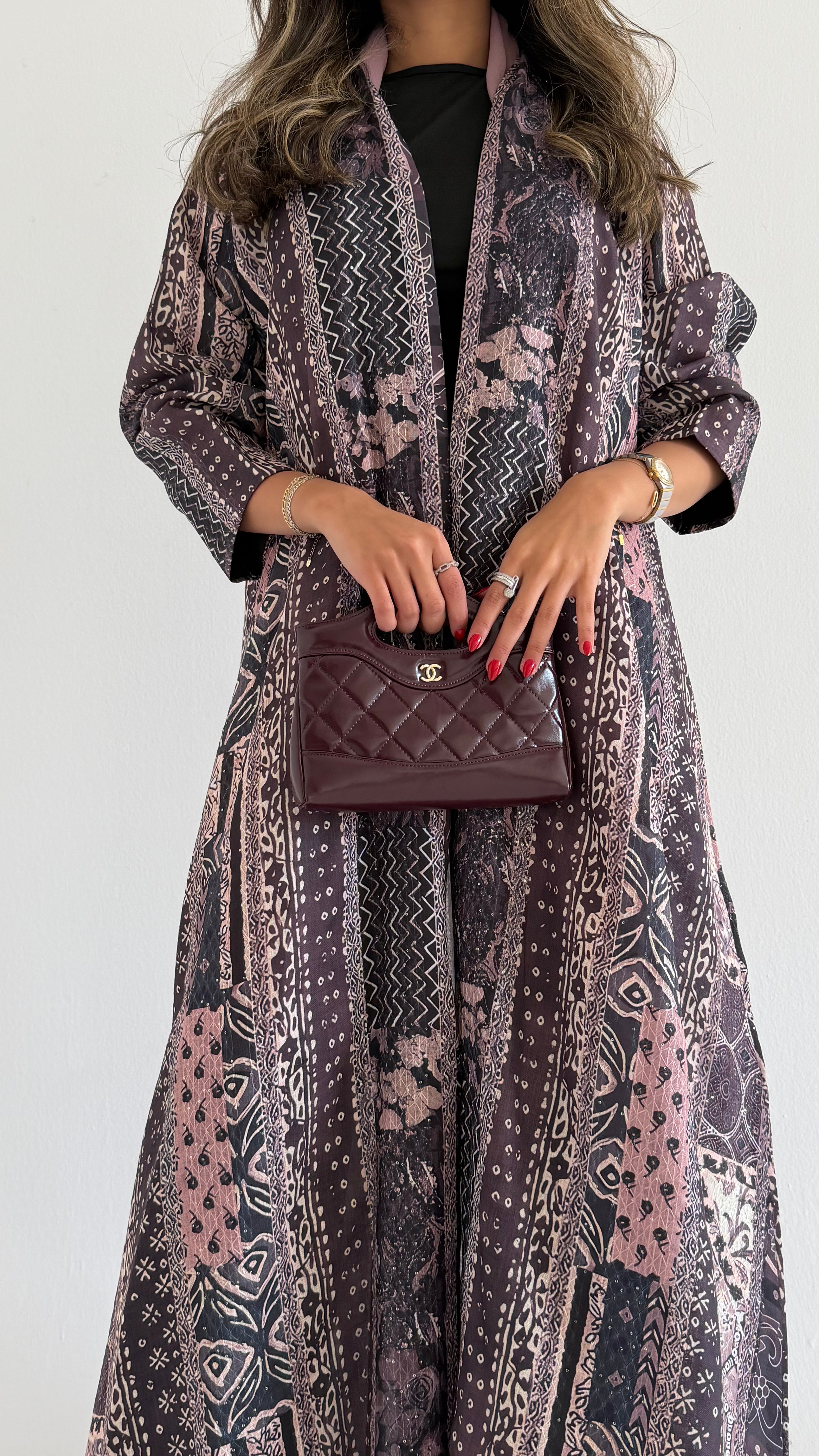 MWT533 - عباية لنن تطريز هندي - Aya