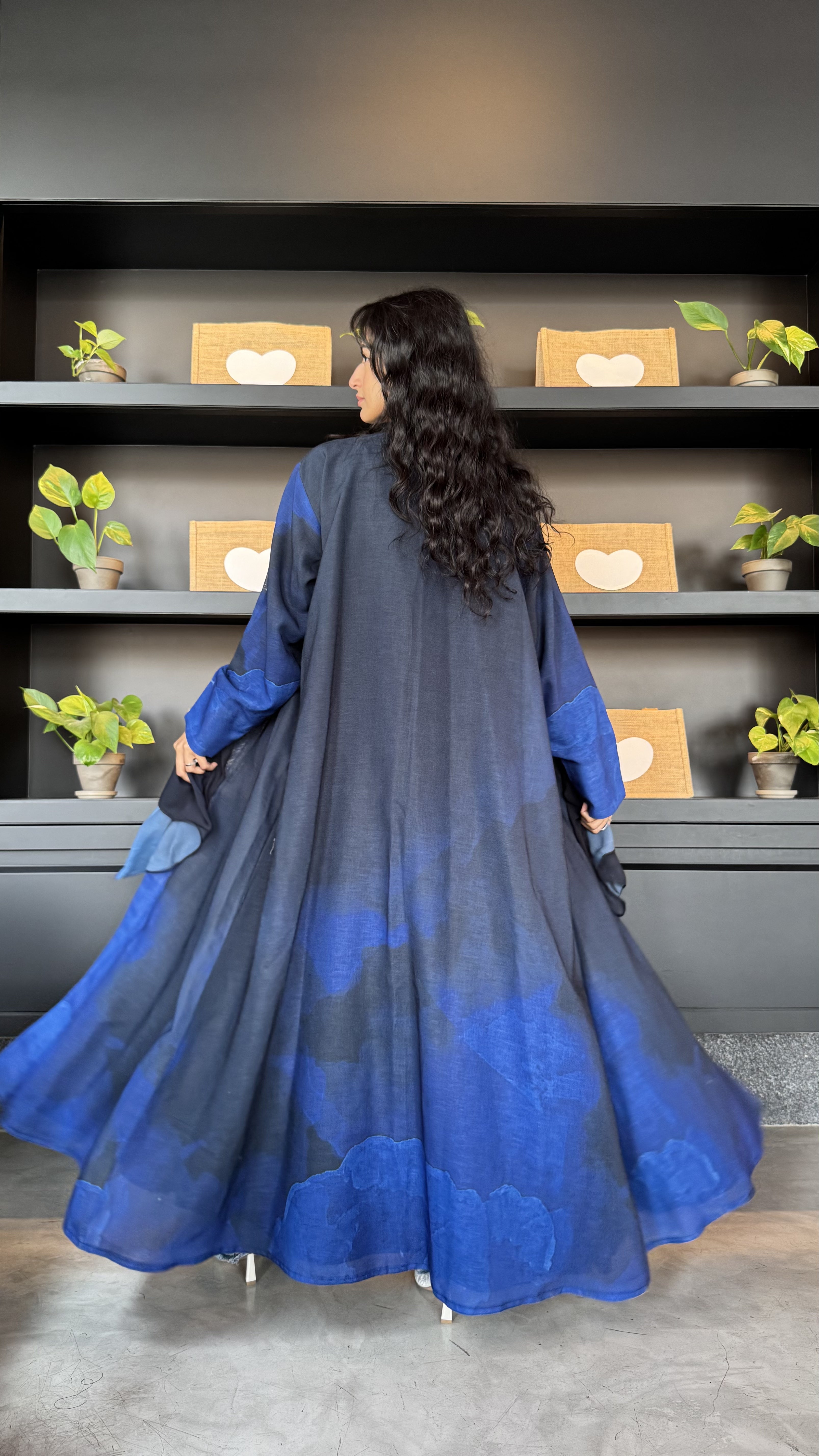 MW1309 - لينن طباعه شيفون ربع كلوش - Aya