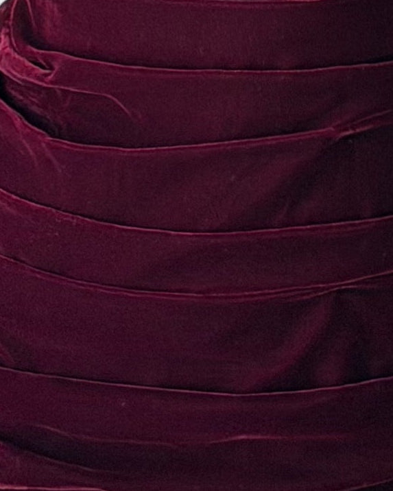 MWJ024 - جلابية عنابي مع زم بالخصر و اضافة ترتر بالأكمام - Aya