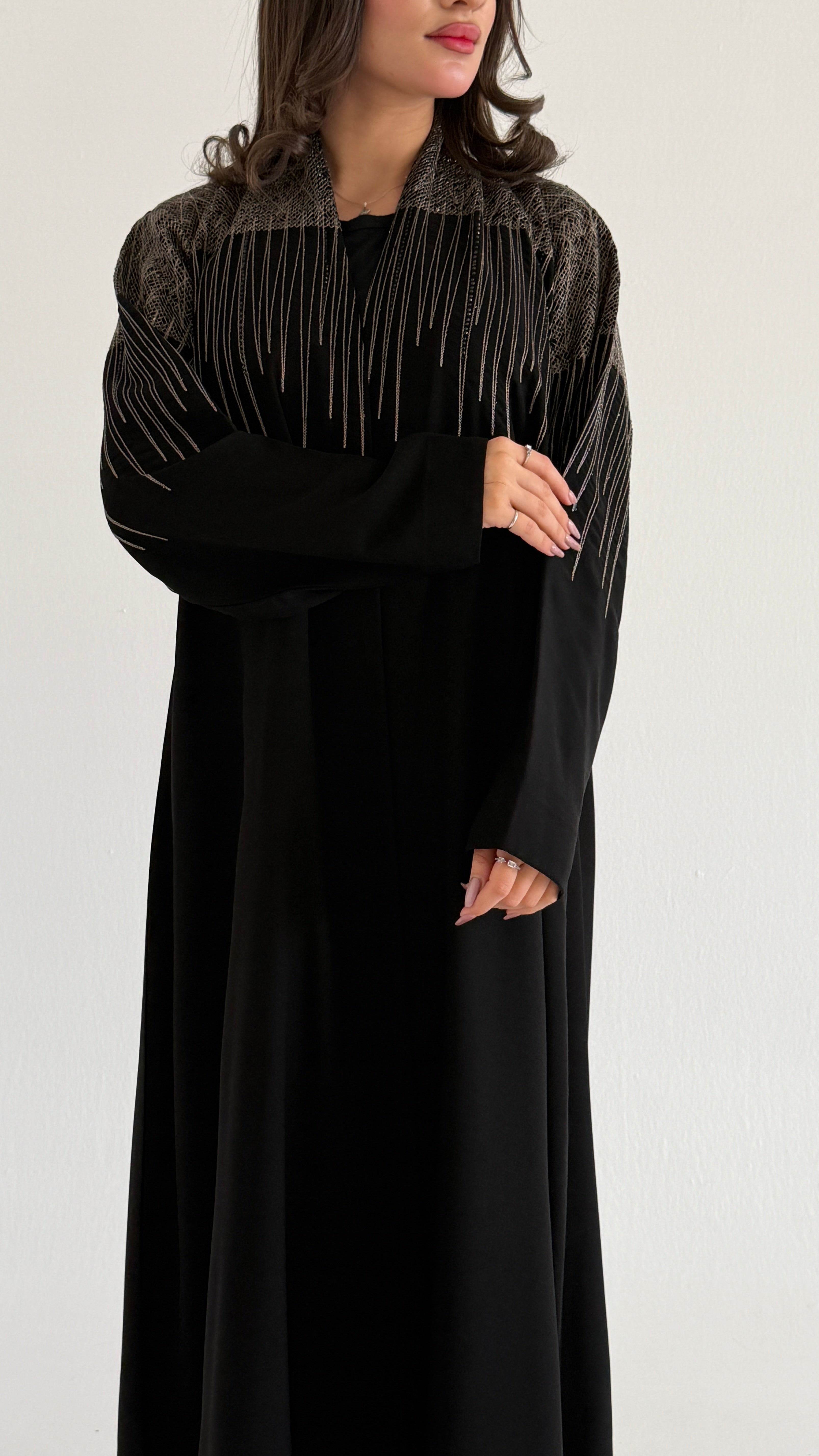 MW2096 - عباية كريب بقصة كلوش انيقة - Aya