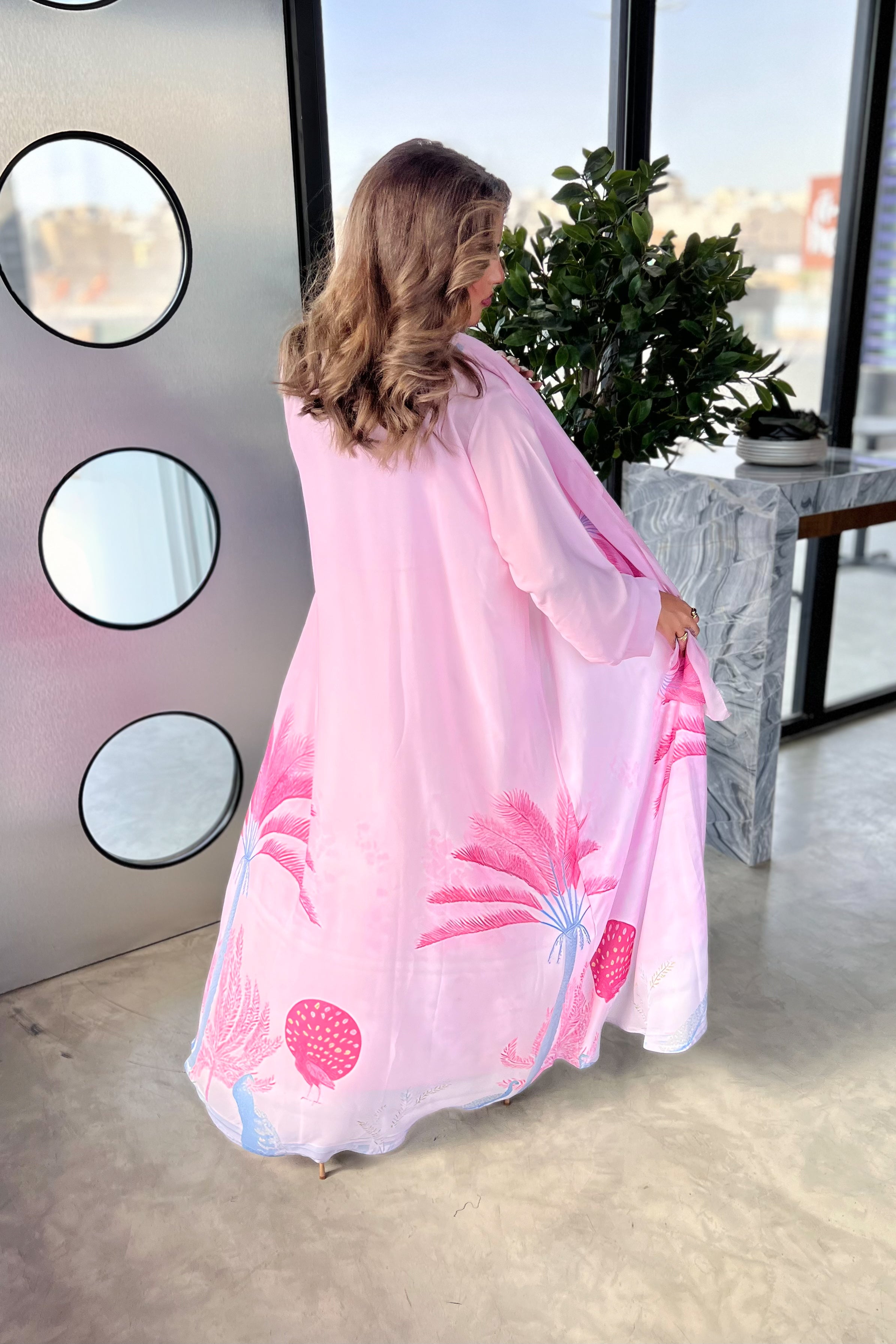 MWT477 - عباية طباعة زهرية - Aya