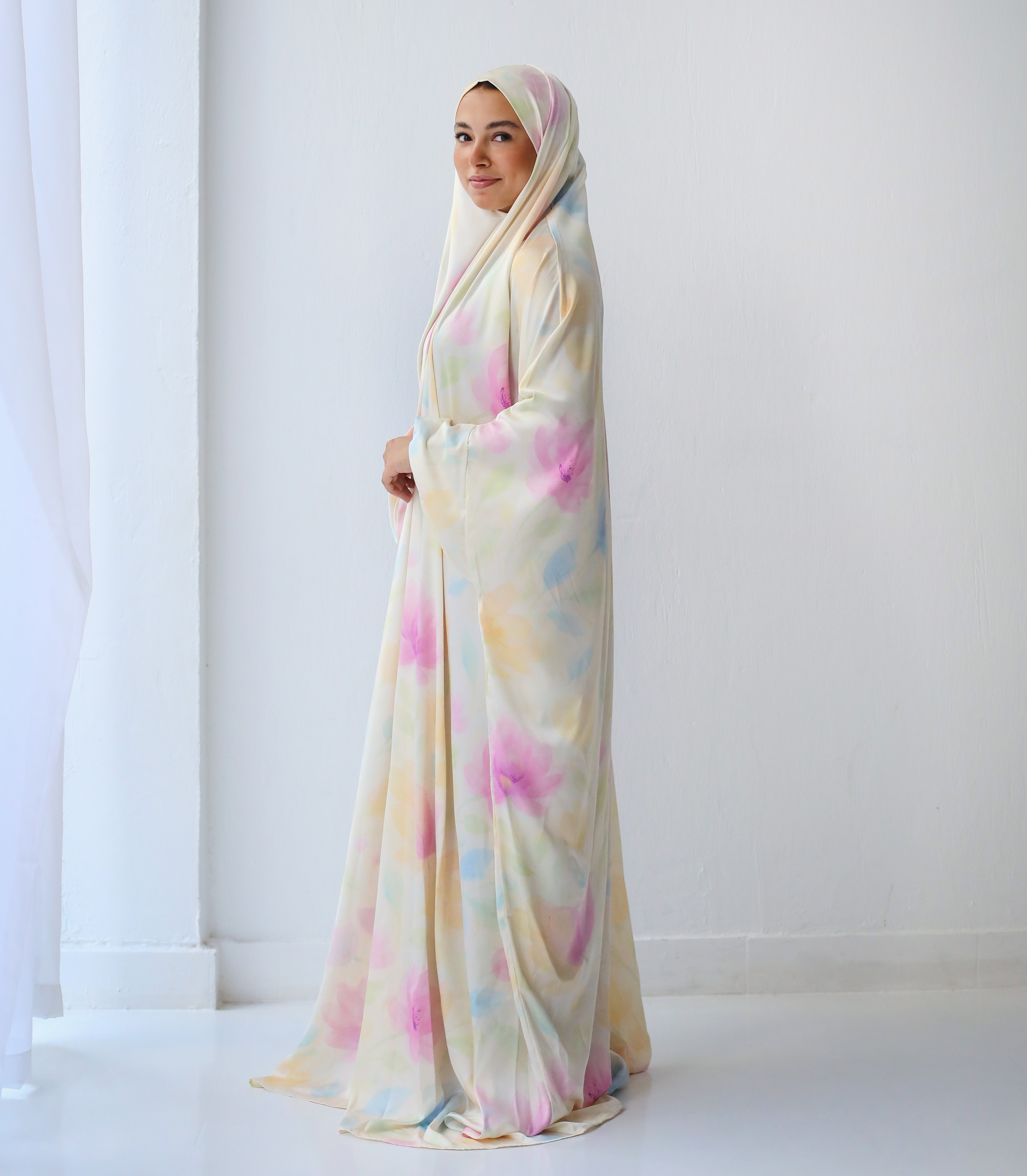 Pastel Fiora Slip On Khimar - Aya