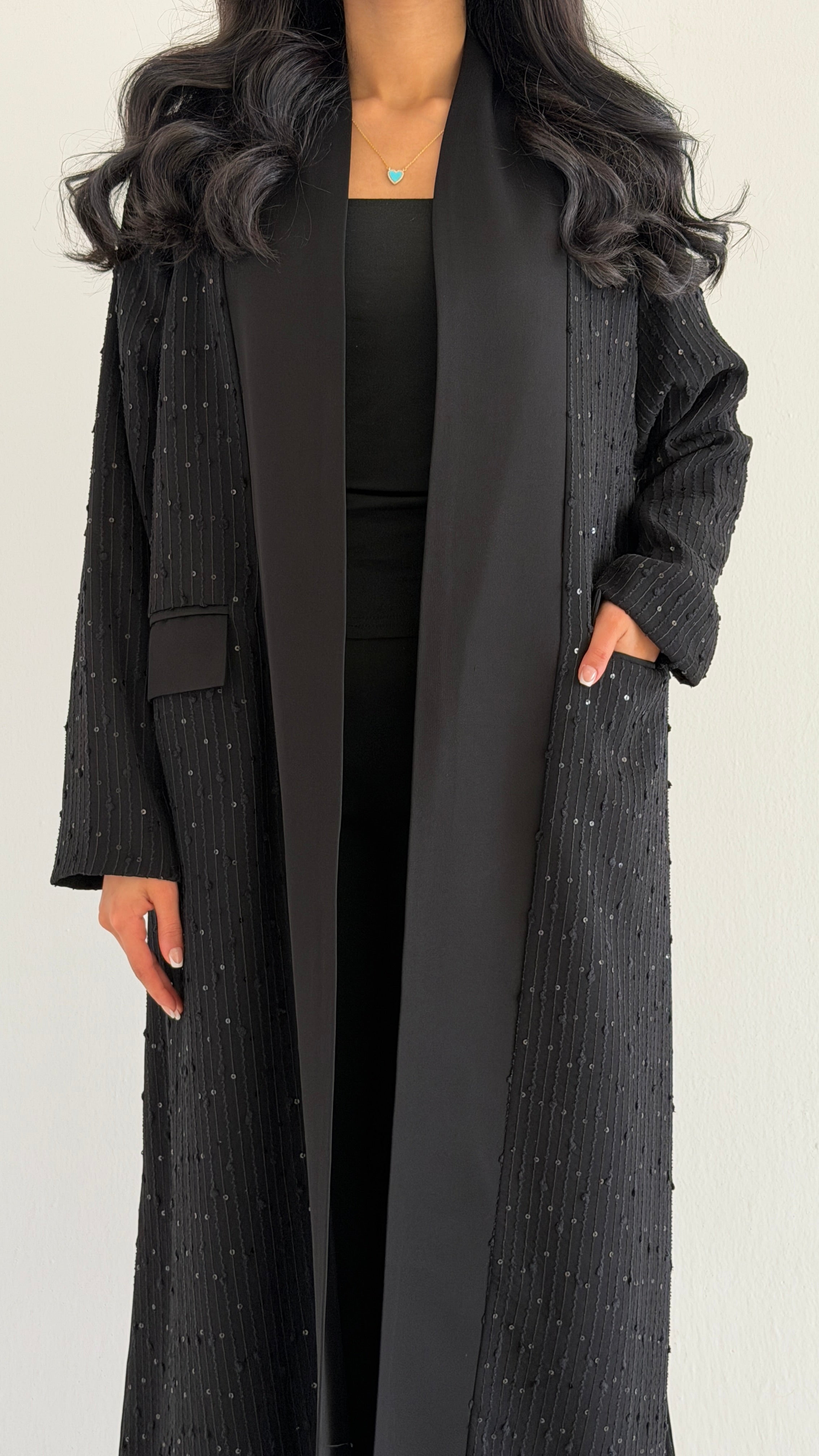 MW2132 - عباية شيفون انيقة بقصة بليزر عصرية - Aya