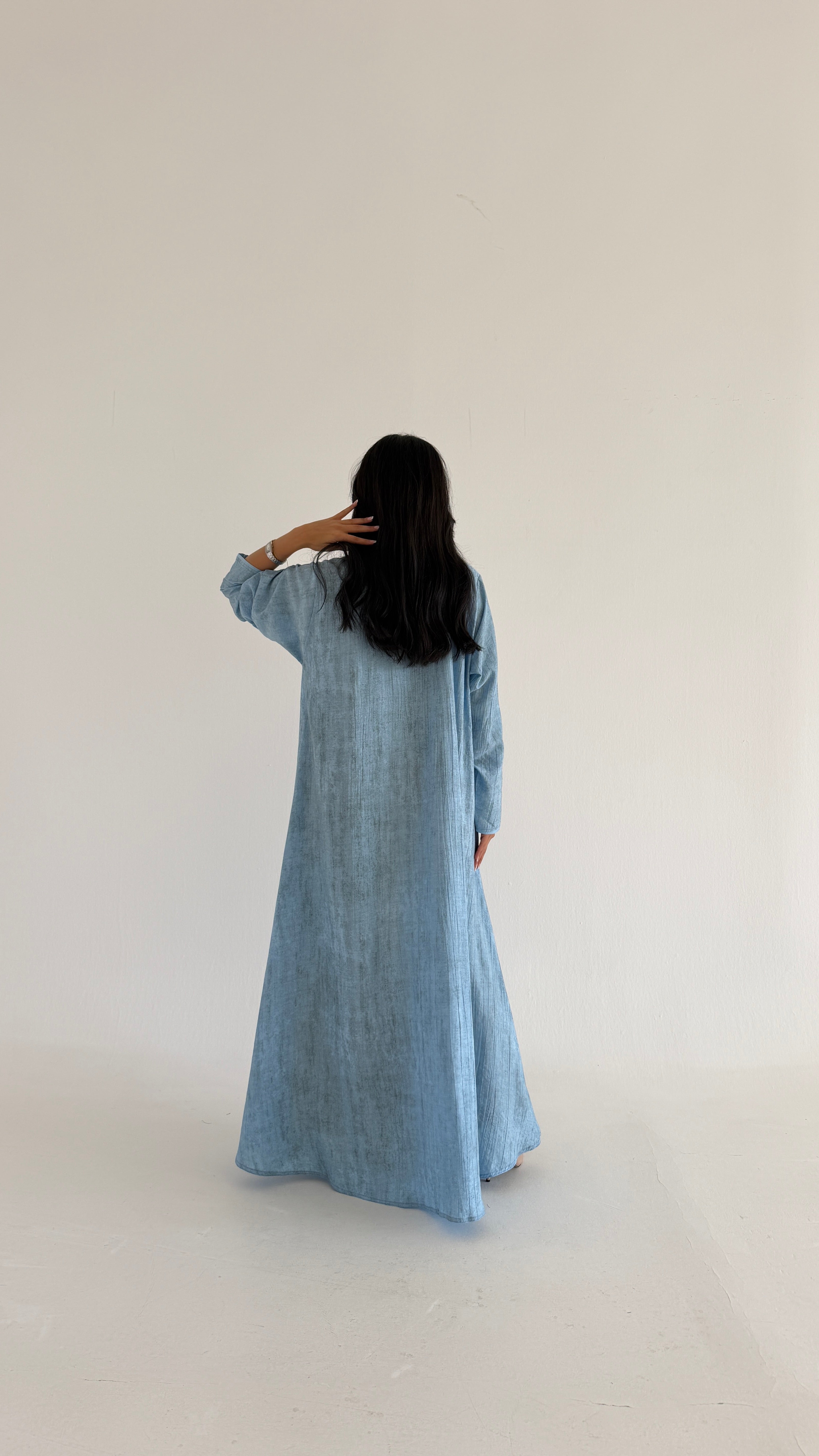 MWT2003 - عبايه لنن نص كلوش - Aya