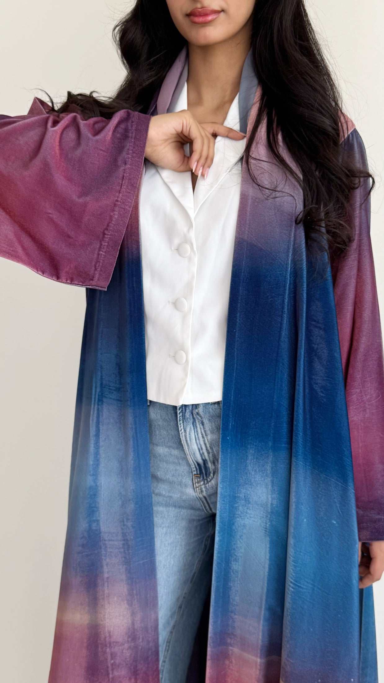MWT620 - عباية مخمل طباعة - Aya