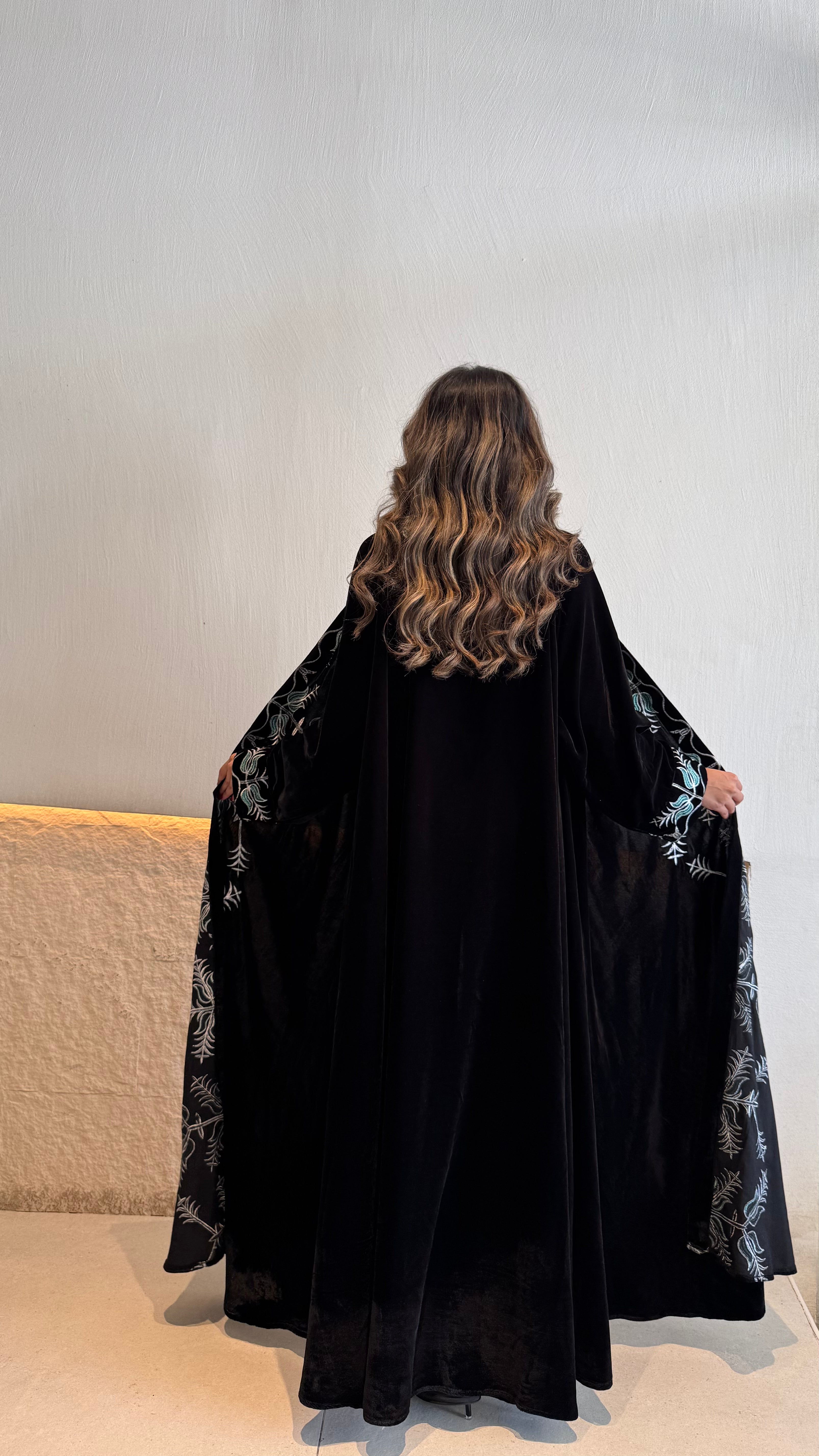 MW1781 - قماش مخمل دبل كلوش تطريز كمبيوتر - Aya