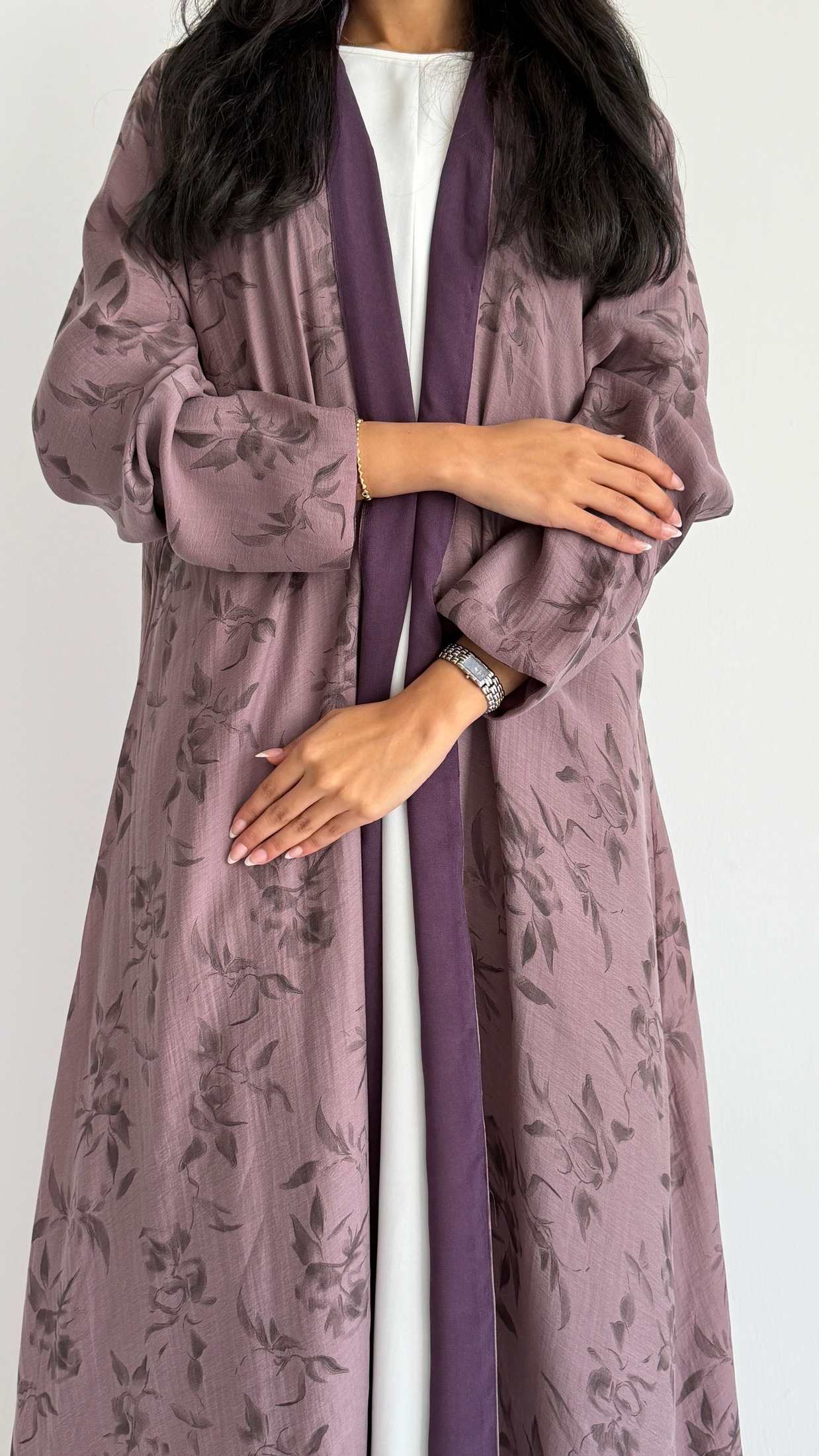 MWT2092 - Printed Chiffon Abaya | عباية شيفون مطبوعة - Aya