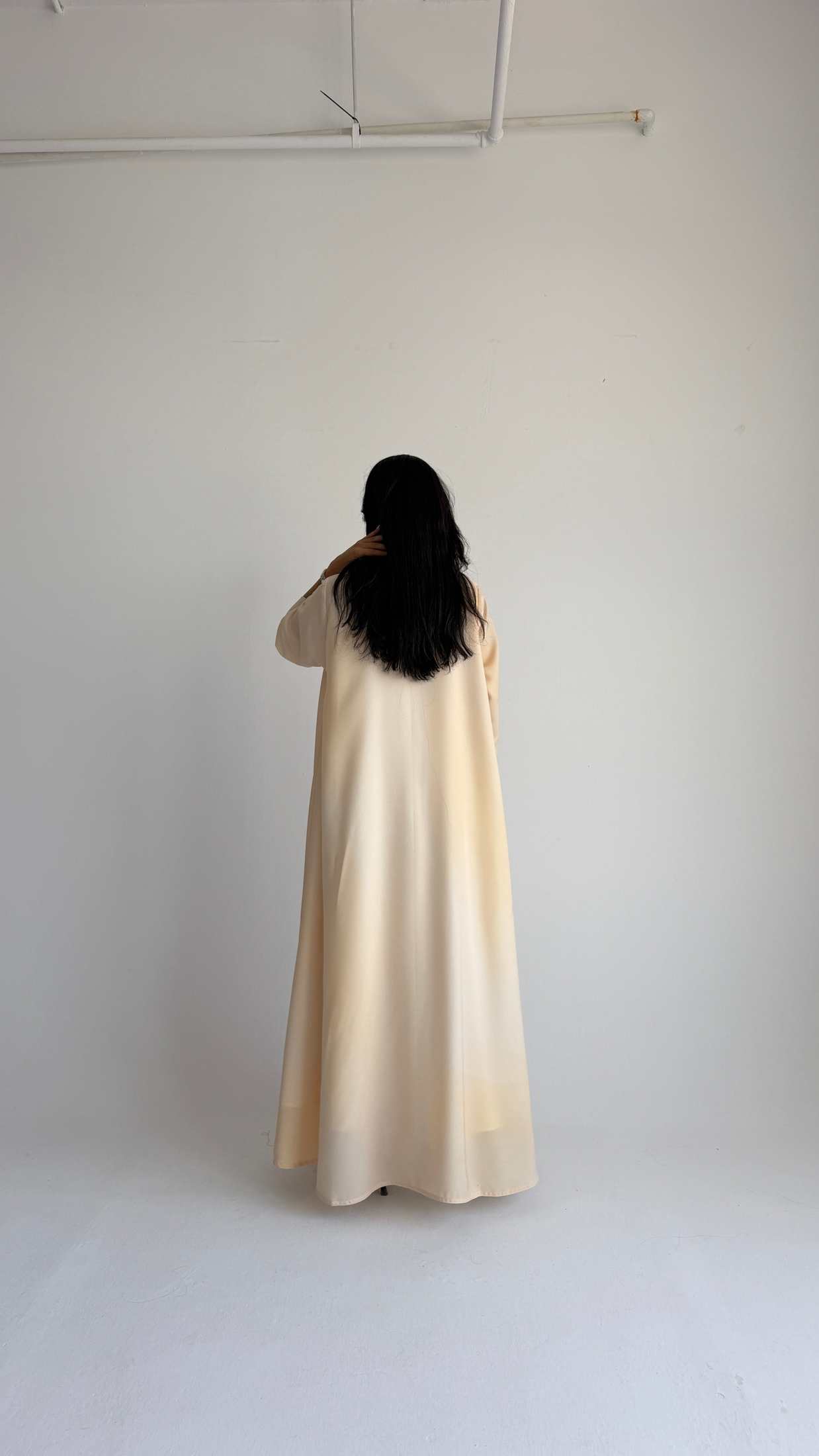 MW1475 - عباية مطبوعة صيفية | Butter Yellow Grace - Aya