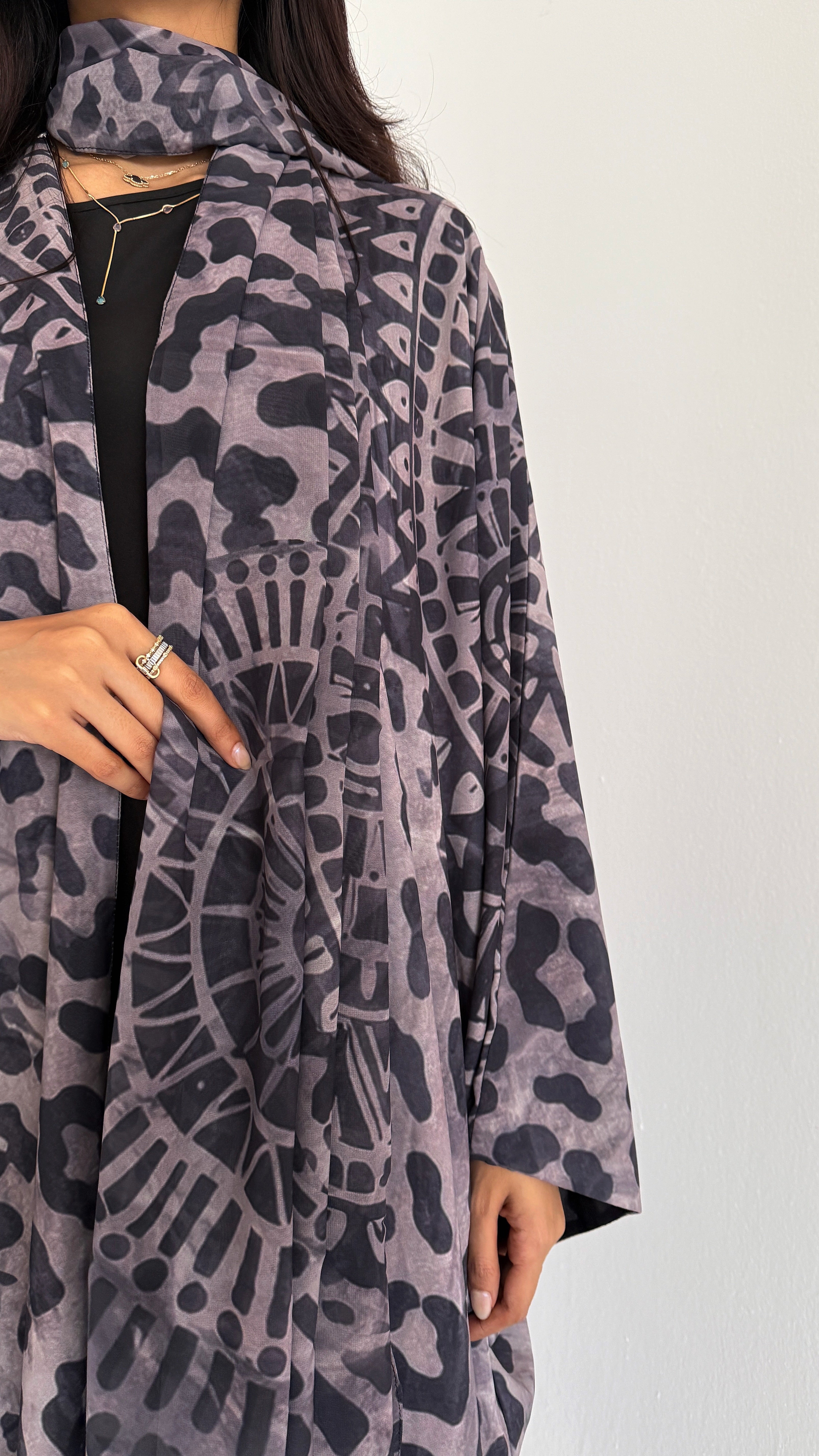 MWT1170 - عباية طباعة | Printed Abaya - Aya