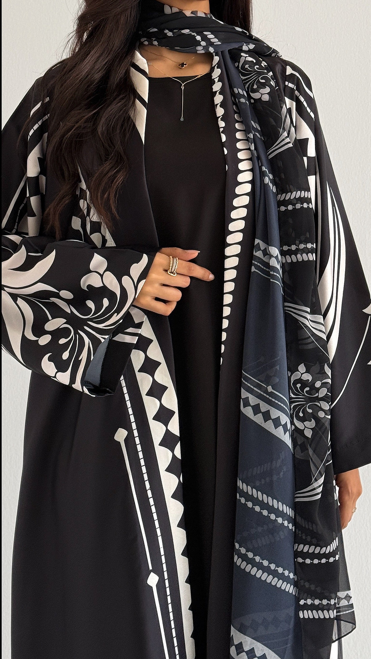 MWT1132 - عباية طباعة | Printed Abaya - Aya