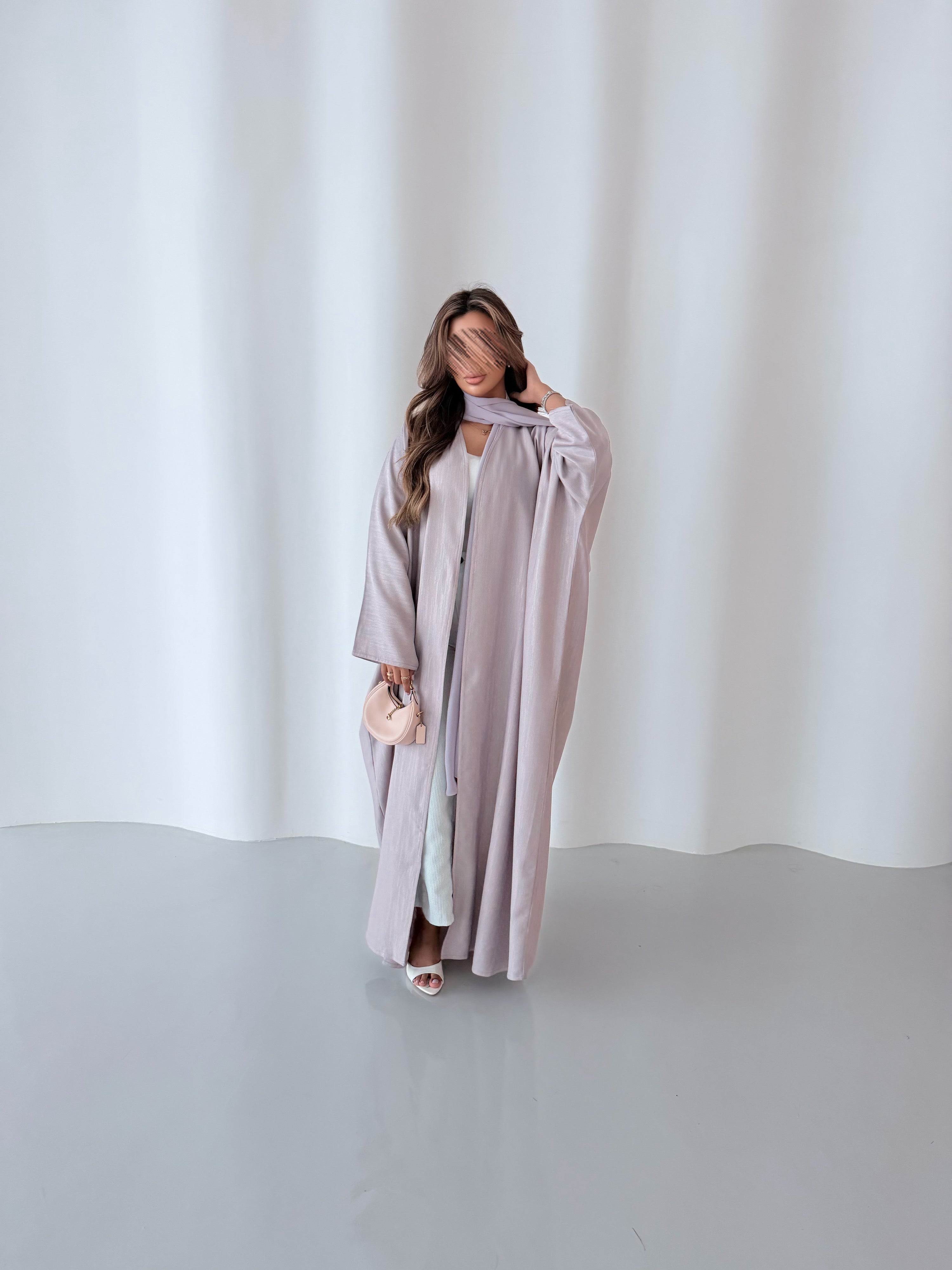 MWT5089 - قماش موف فاتح بيج مقلم - Aya