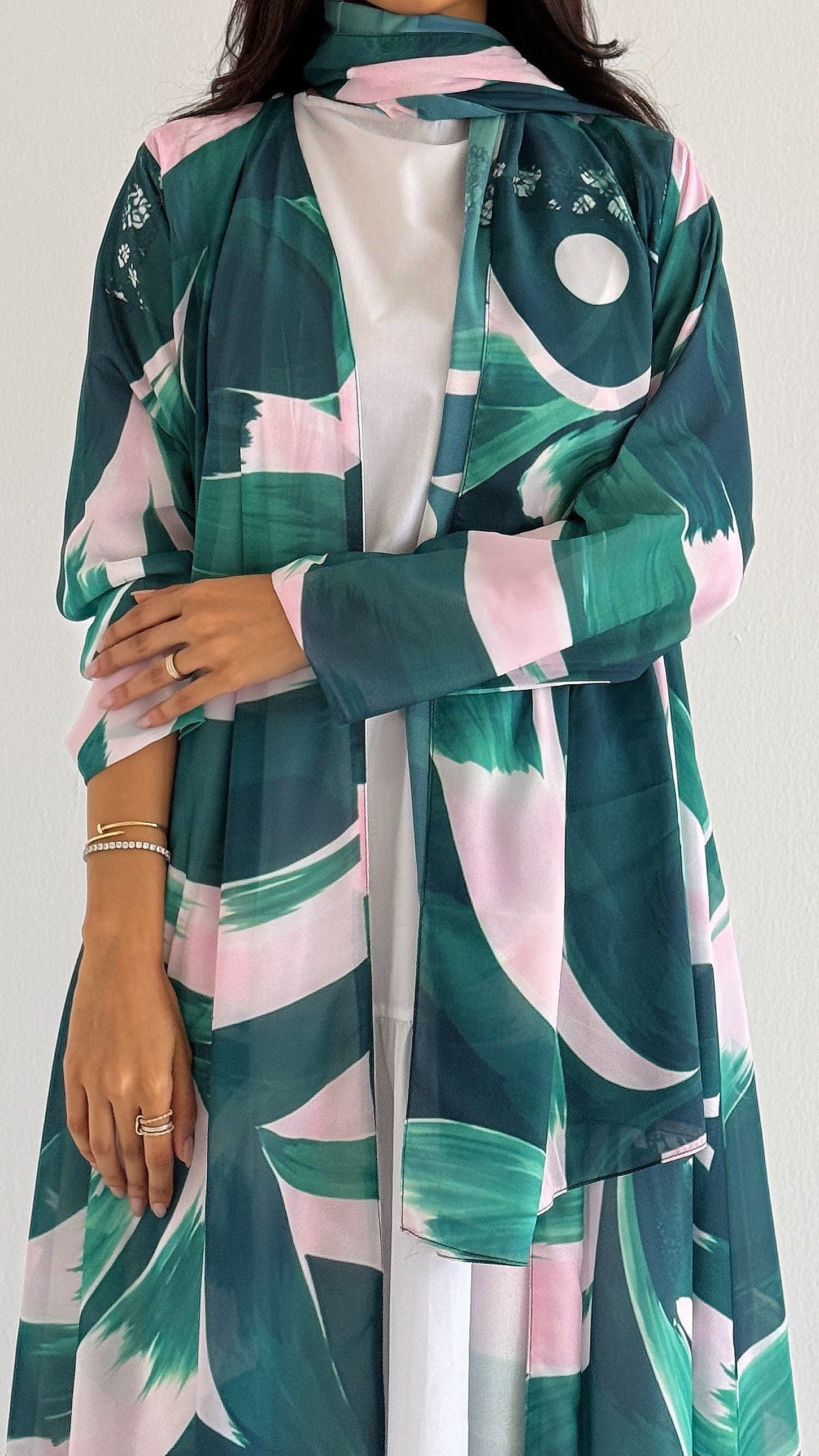MWT2061 - عباية طباعة صيفية | Summer printed abaya - Aya