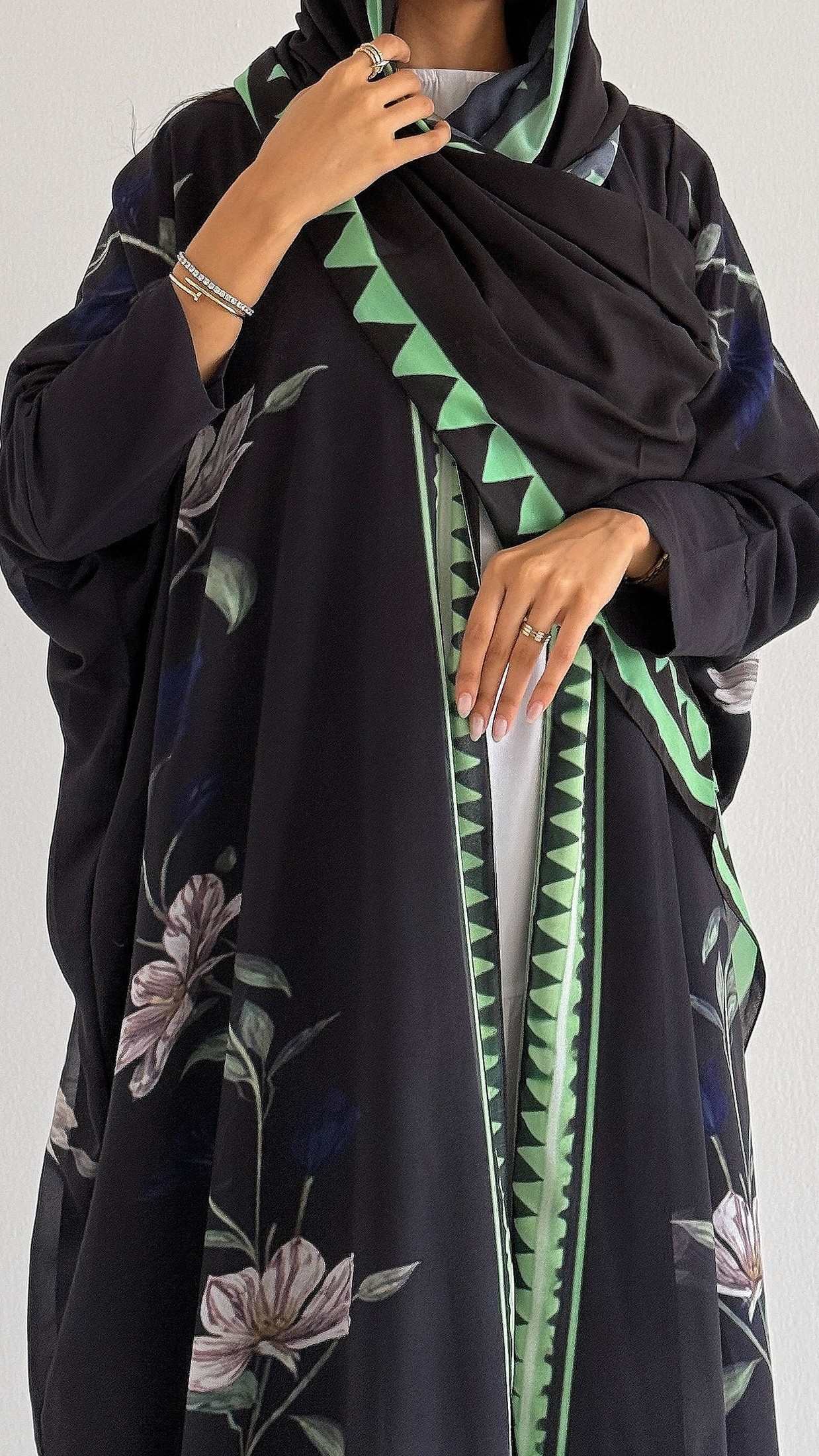MWT2063 - عباية طباعة صيفية | Summer printed abaya - Aya