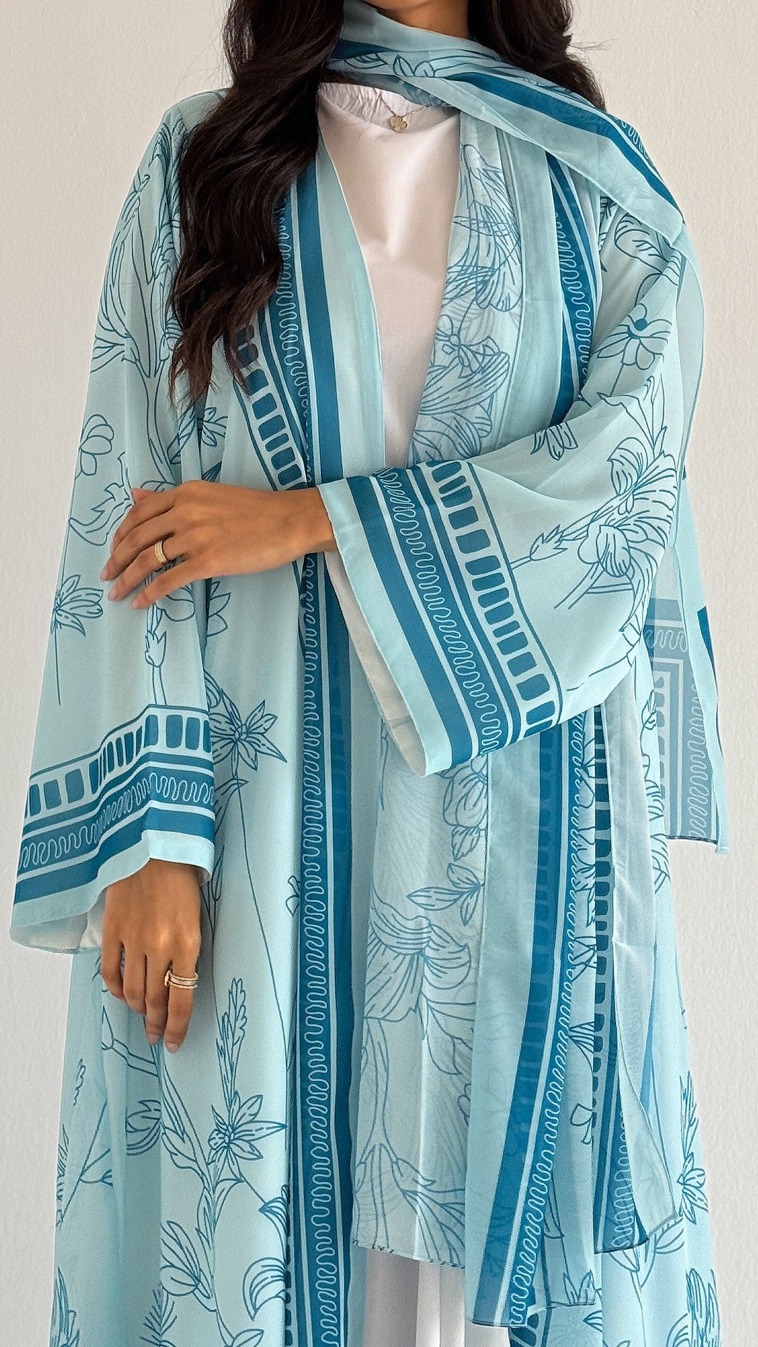 MWT2064 - عباية طباعة صيفية | Summer printed abaya - Aya