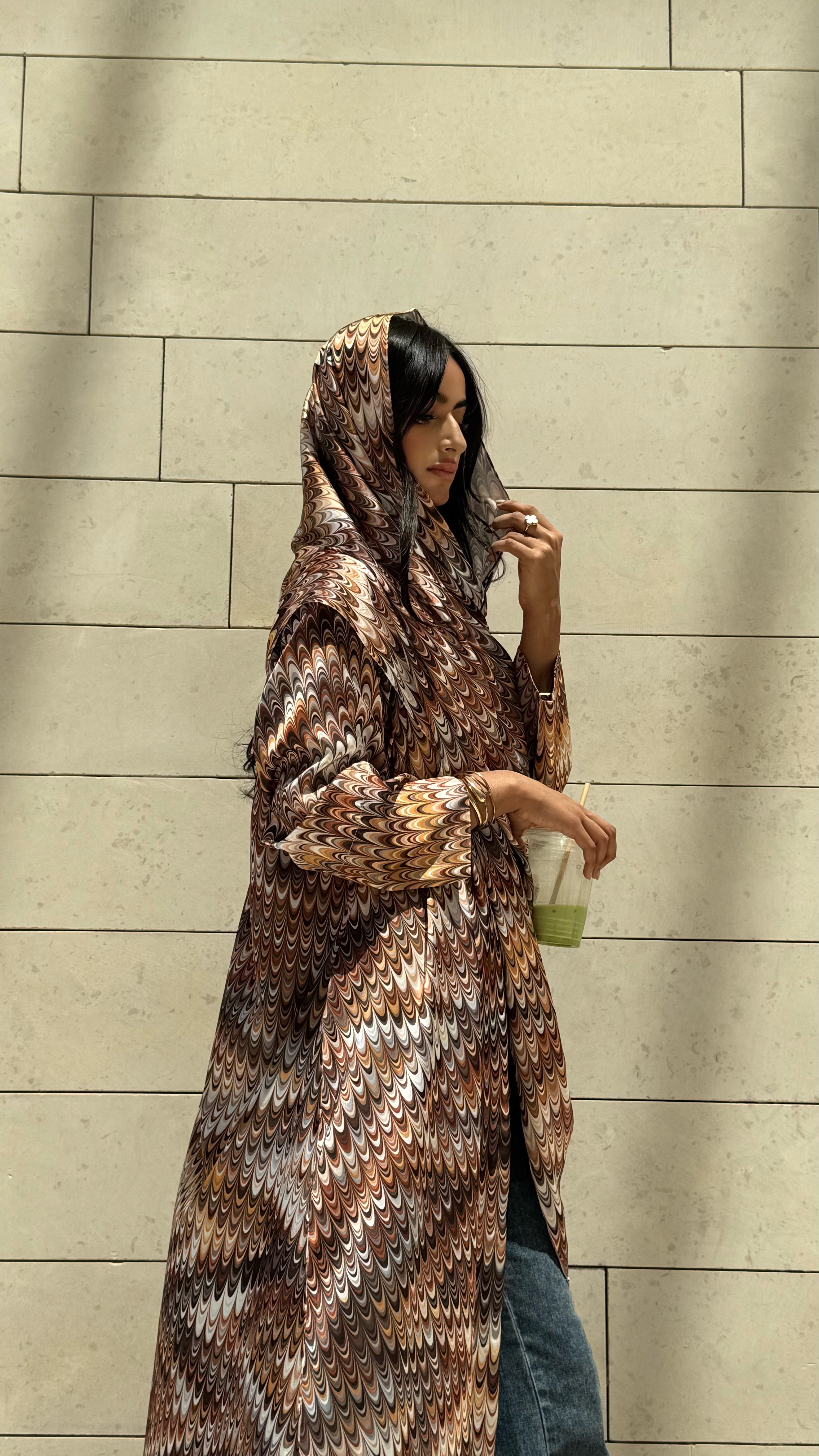 MW645 - Light Crepe Standing with Jacquard Half-Cloche