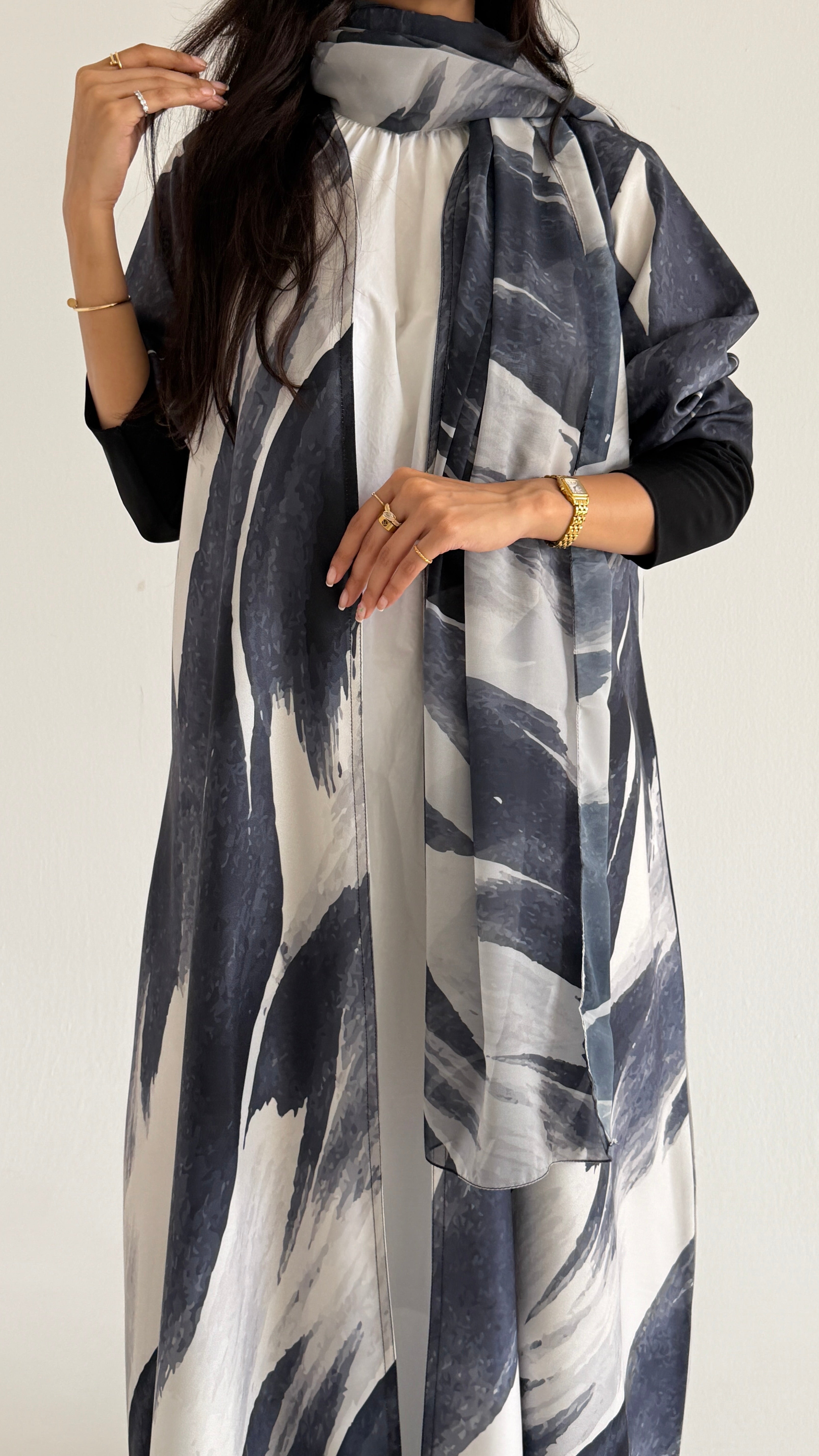 MWT1159 - عباية طباعة | Printed Abaya - Aya