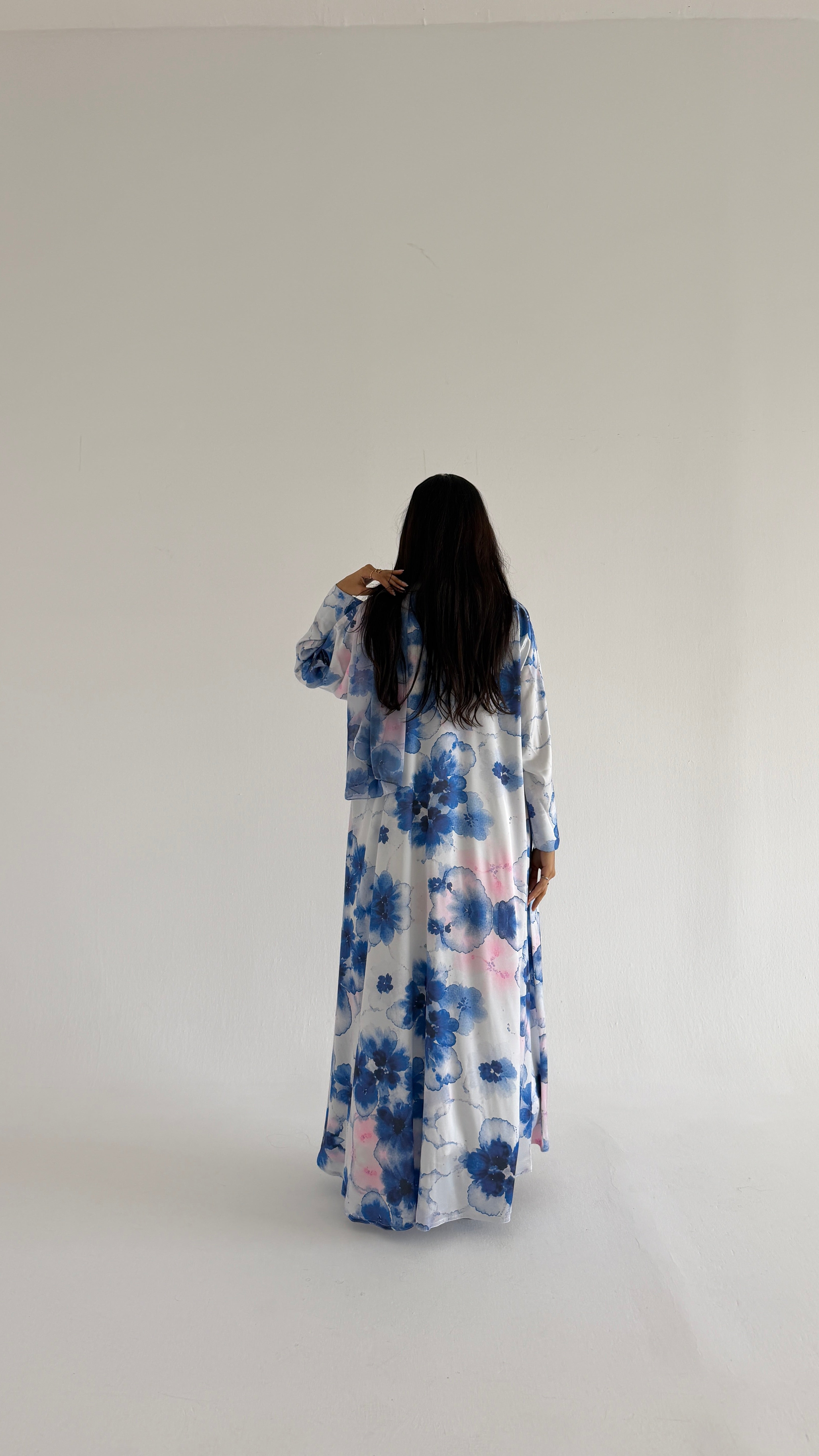 MW1418 - عباية صيفيه حرير مطبوعة بورد - Aya