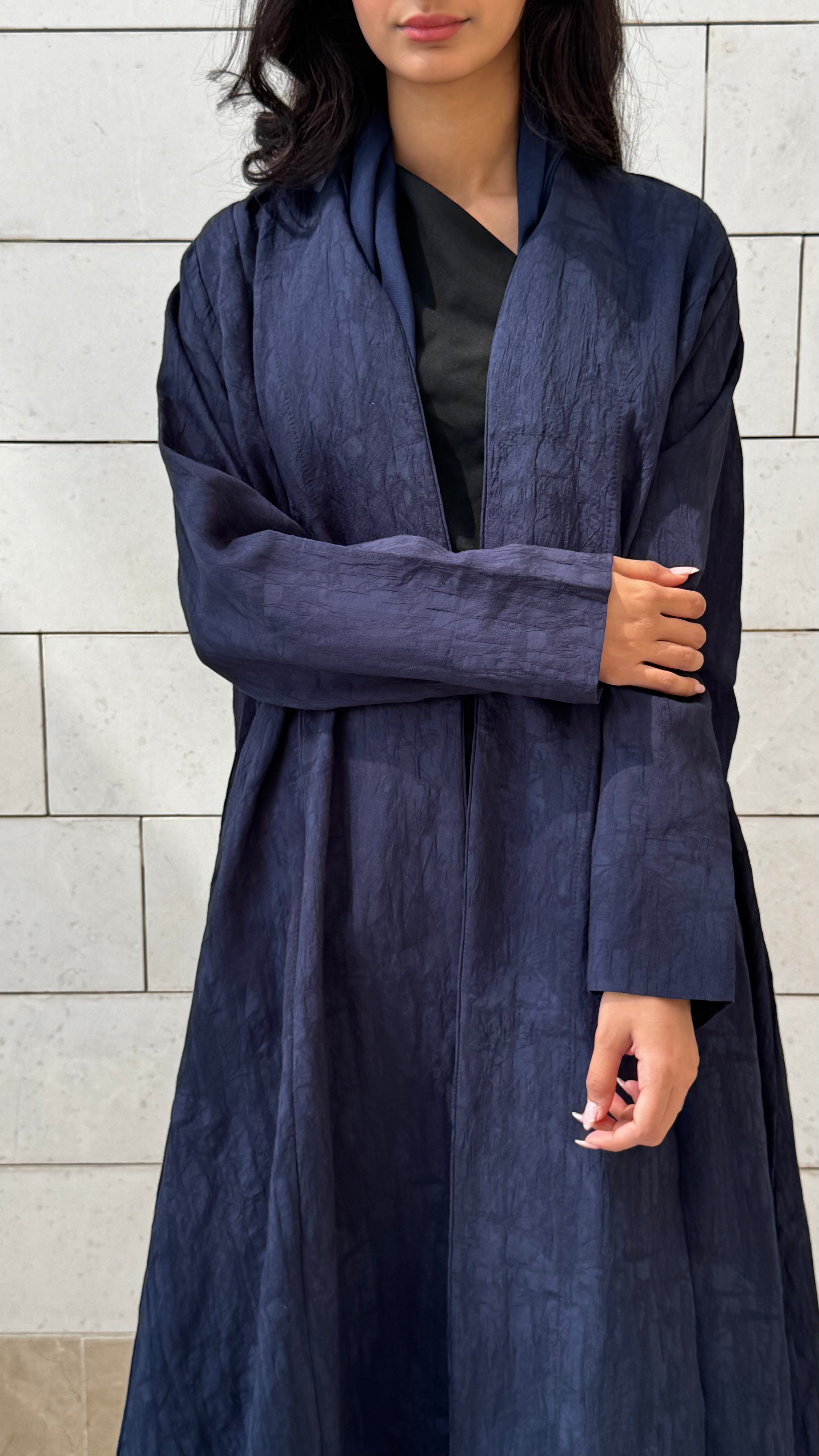 MWT658 - عباية كحلي جاكار - Aya