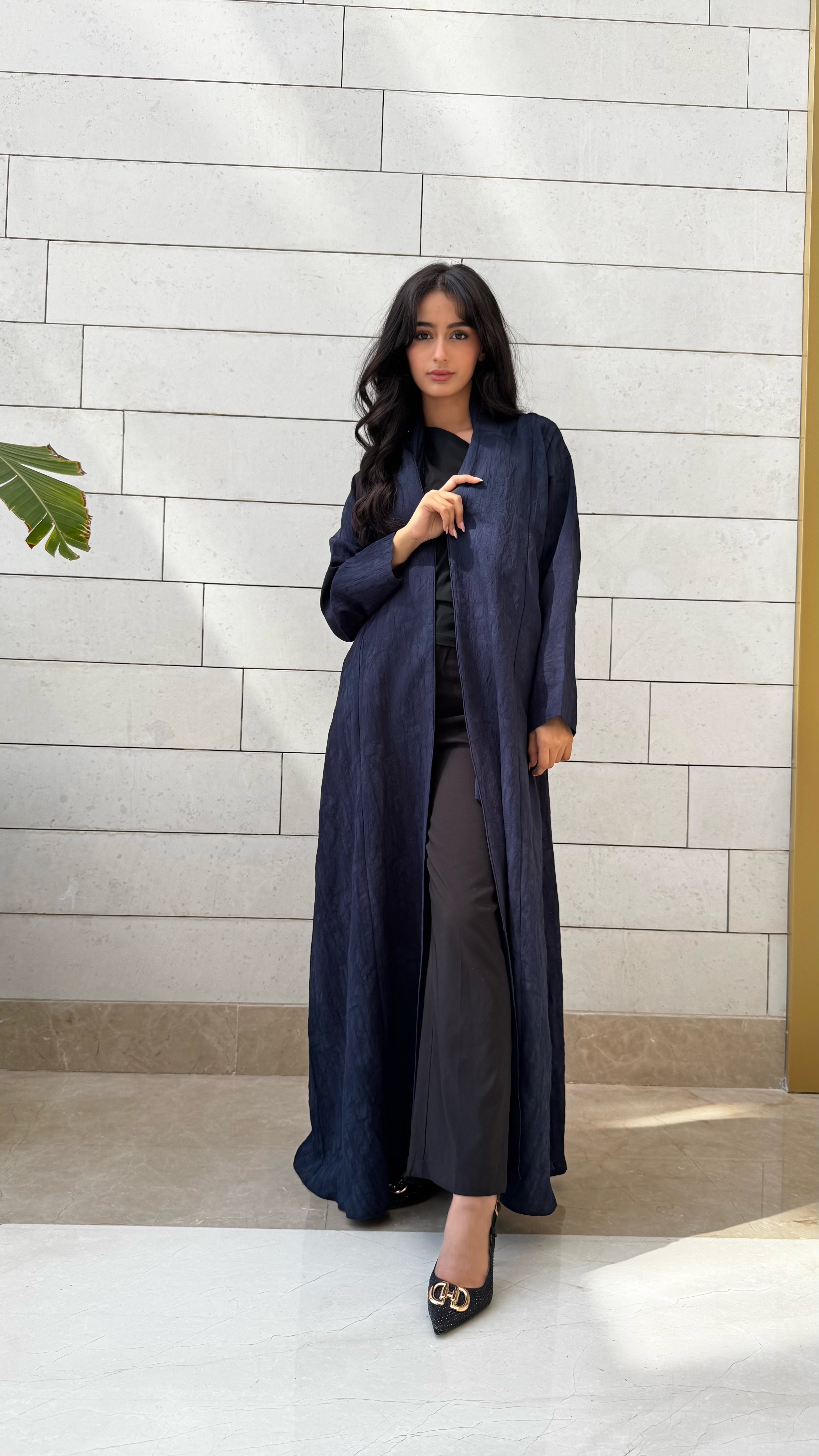 MWT658 - عباية كحلي جاكار - Aya