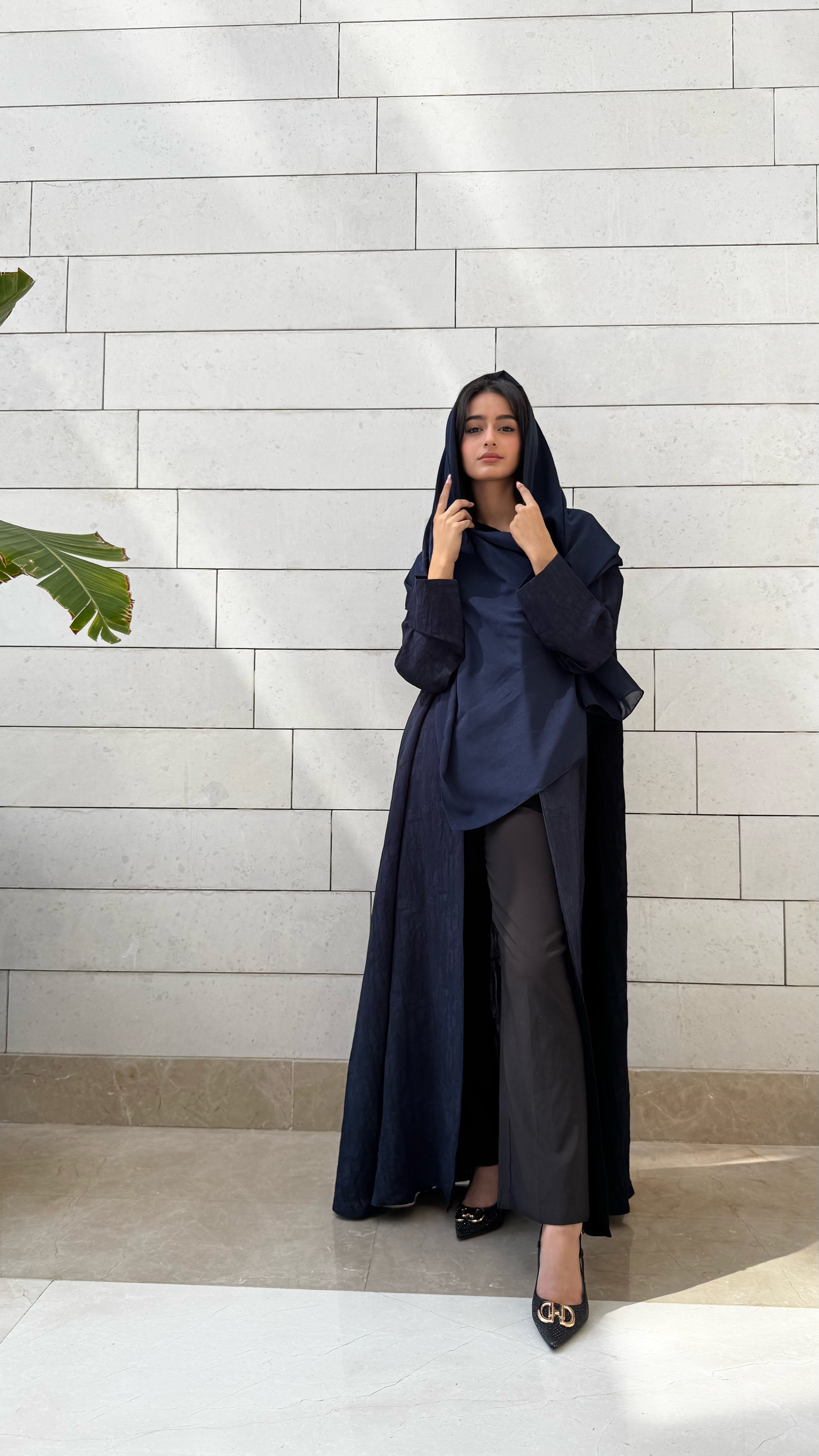 MWT658 - عباية كحلي جاكار - Aya