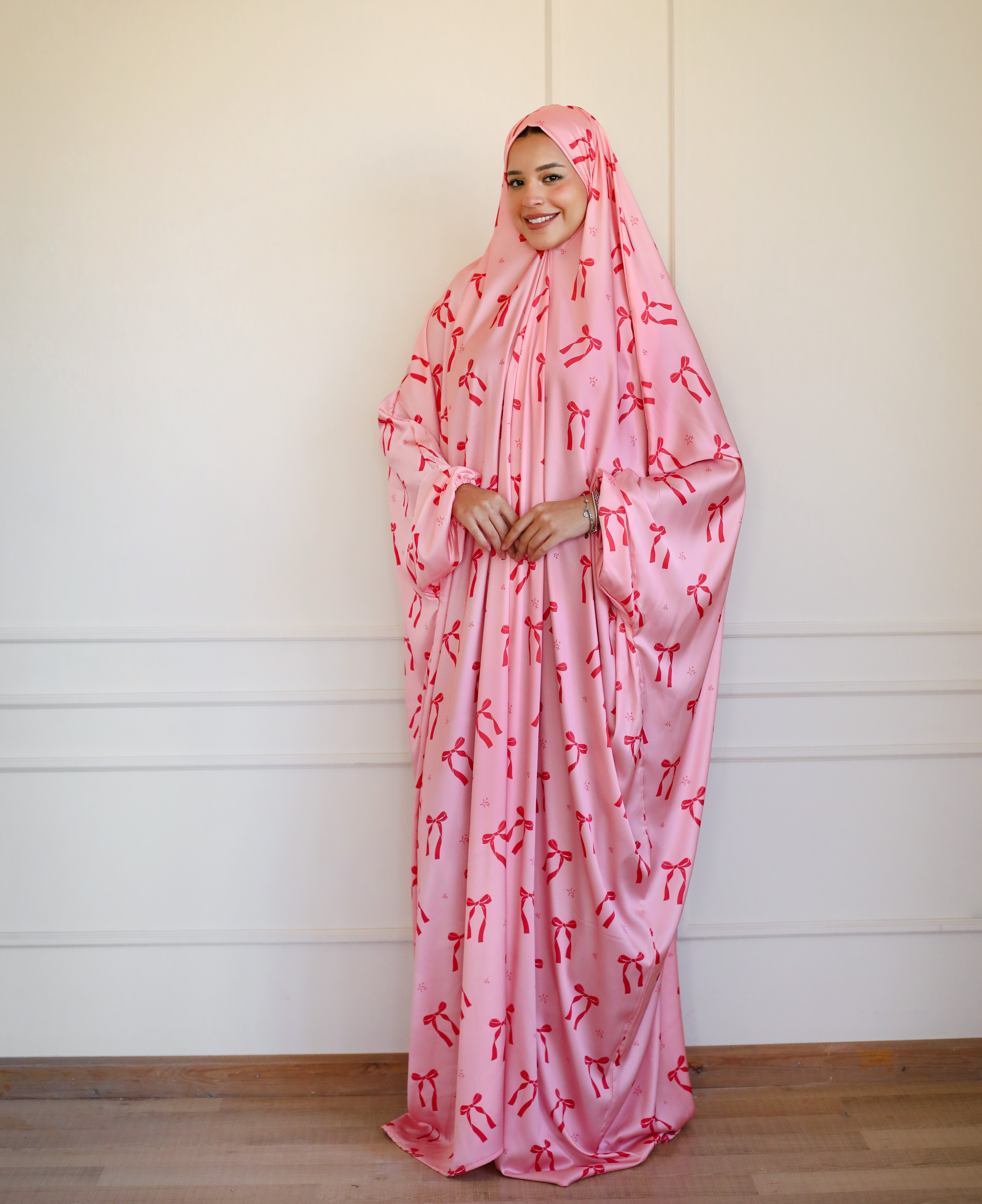 Pink Ties Slip On Khimar - Aya