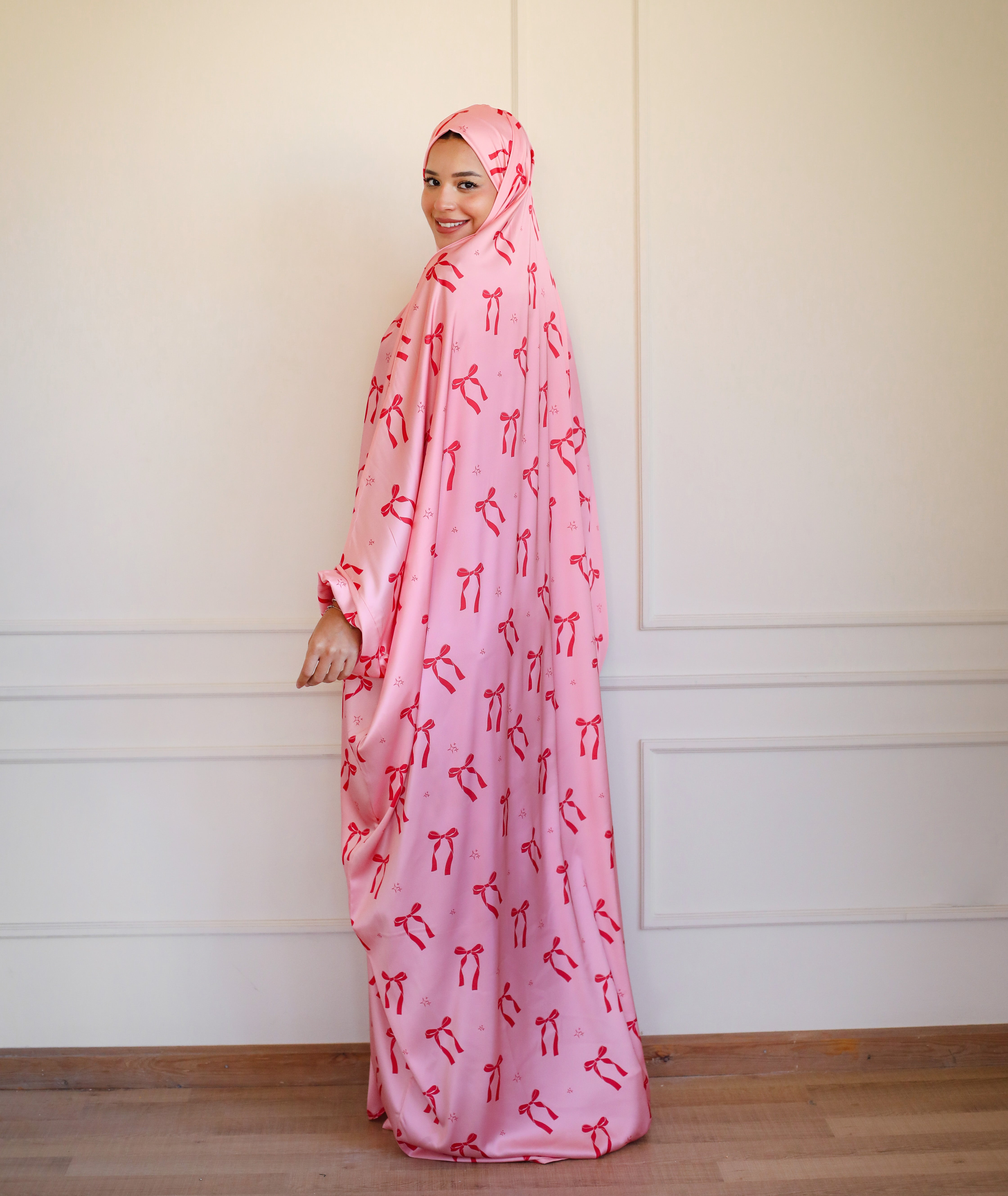 Pink Ties Slip On Khimar - Aya